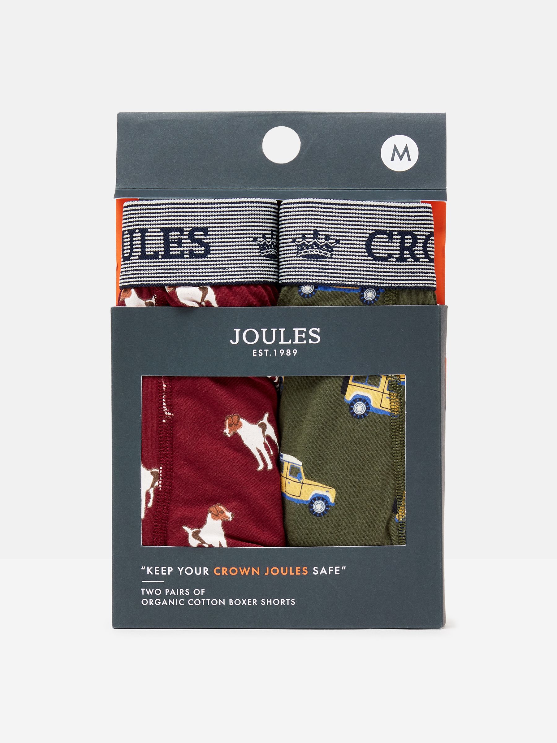 Crown Joules On All Fours Cotton Boxer Briefs (2 Pack) - Image 1 of 4