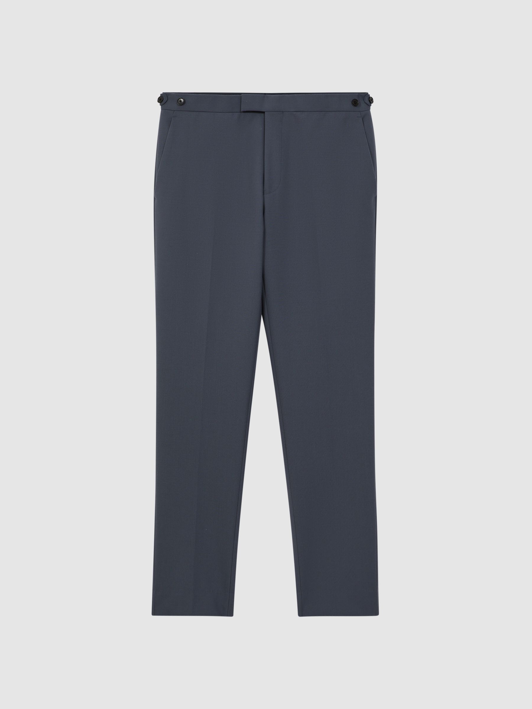 Fine Airforce Blue Wool Side Adjusters Regular Fit Trousers - Image 2 of 5