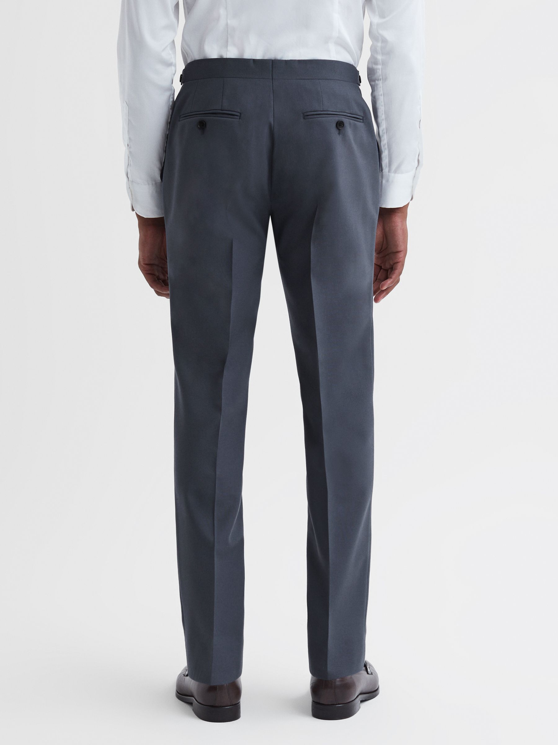 Fine Airforce Blue Wool Side Adjusters Regular Fit Trousers - Image 5 of 5