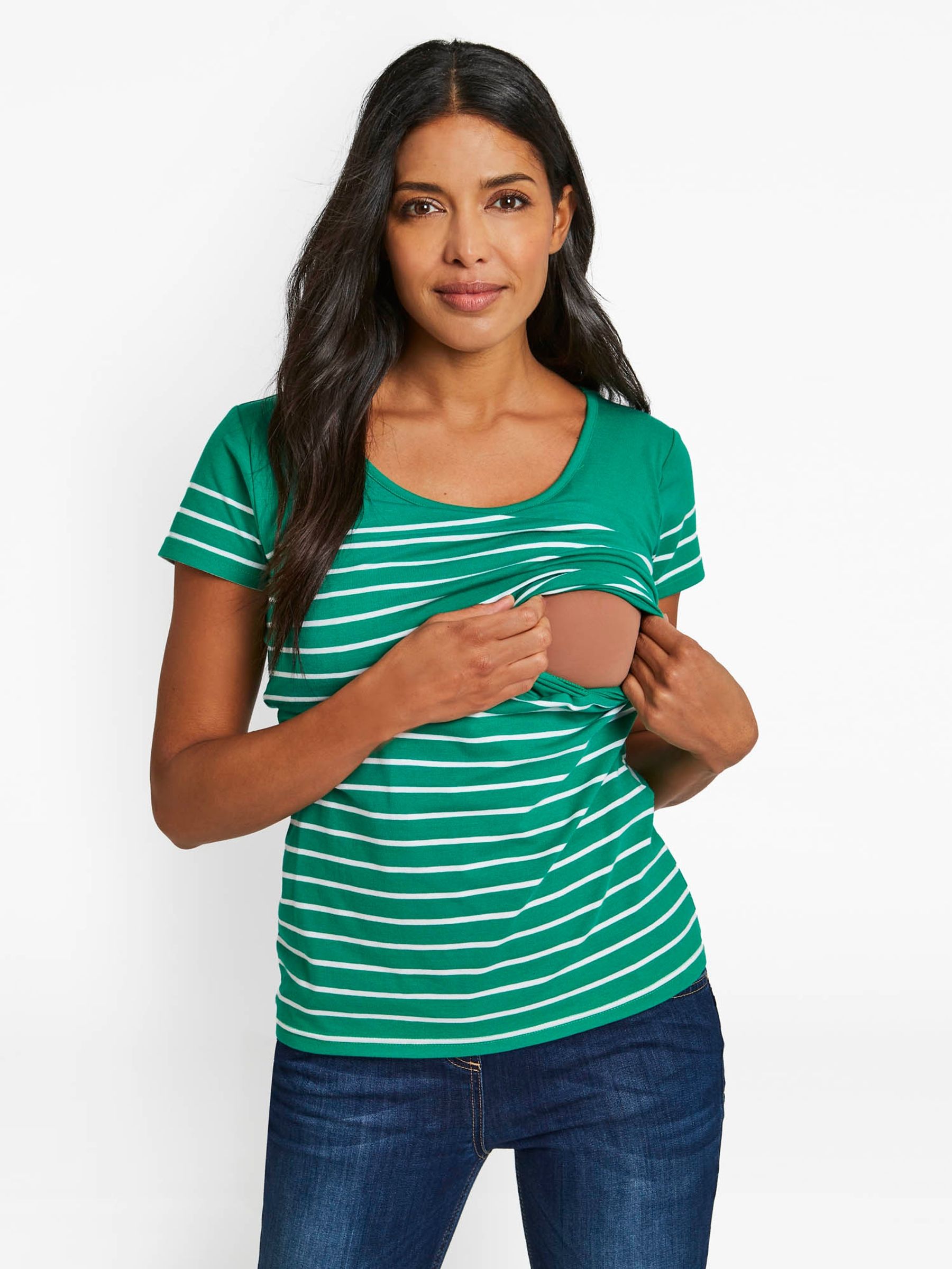 Green Green Breton Stripe Nursing T-Shirt - Image 3 of 3