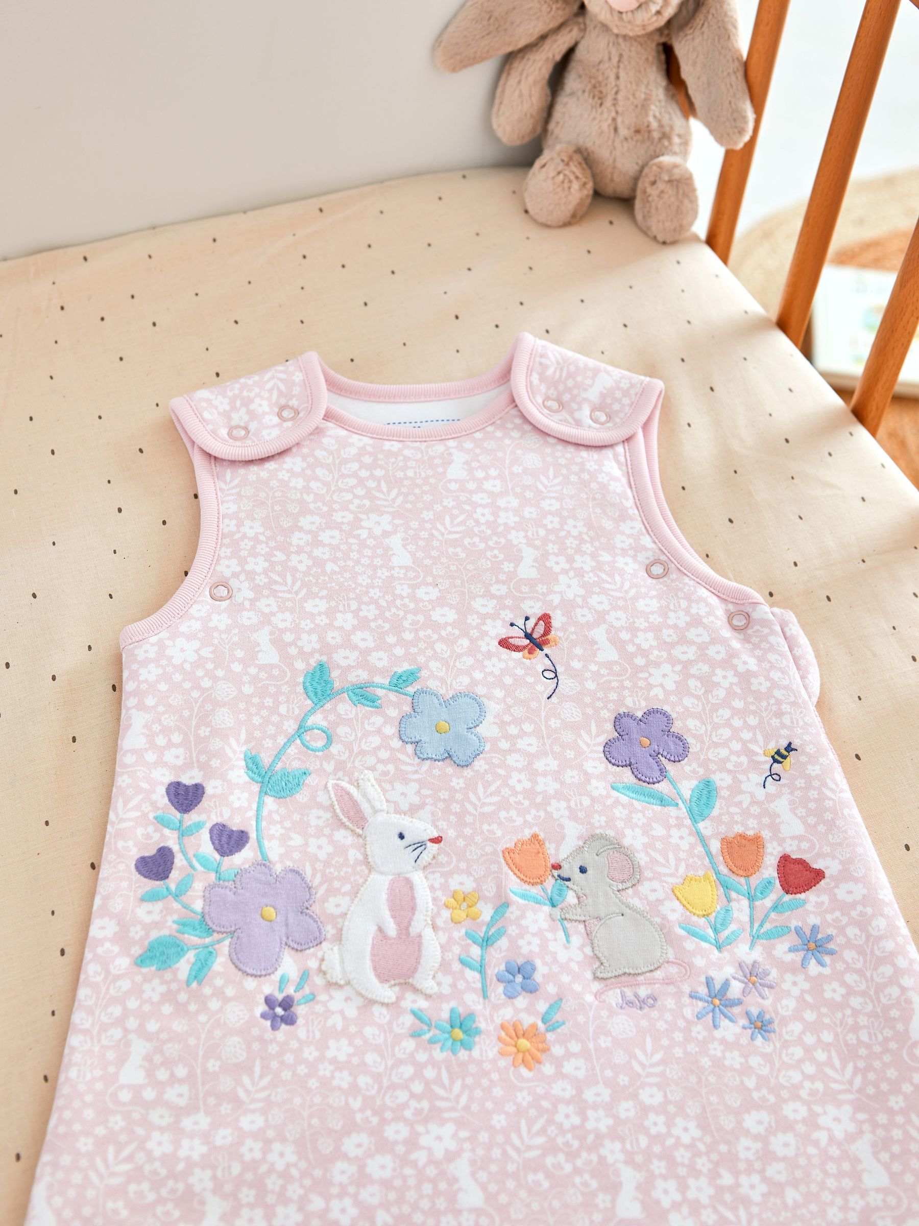 Pink Meadow Appliqué 1.5 Tog Baby Sleeping Bag - Image 2 of 5