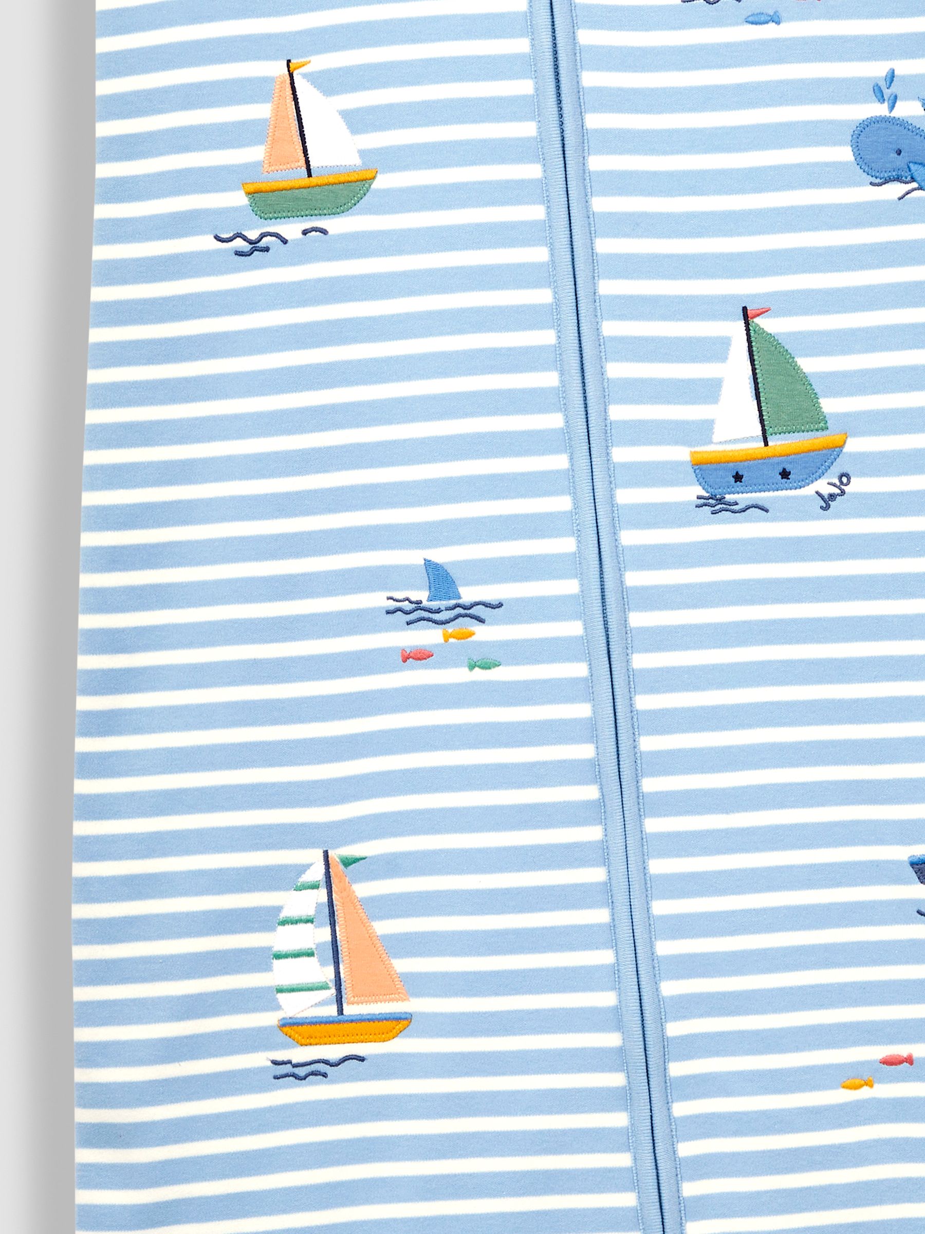 Blue Stripe Sailing Boats Appliqué 1.5 Tog Toddler Sleeping Bag - Image 3 of 3