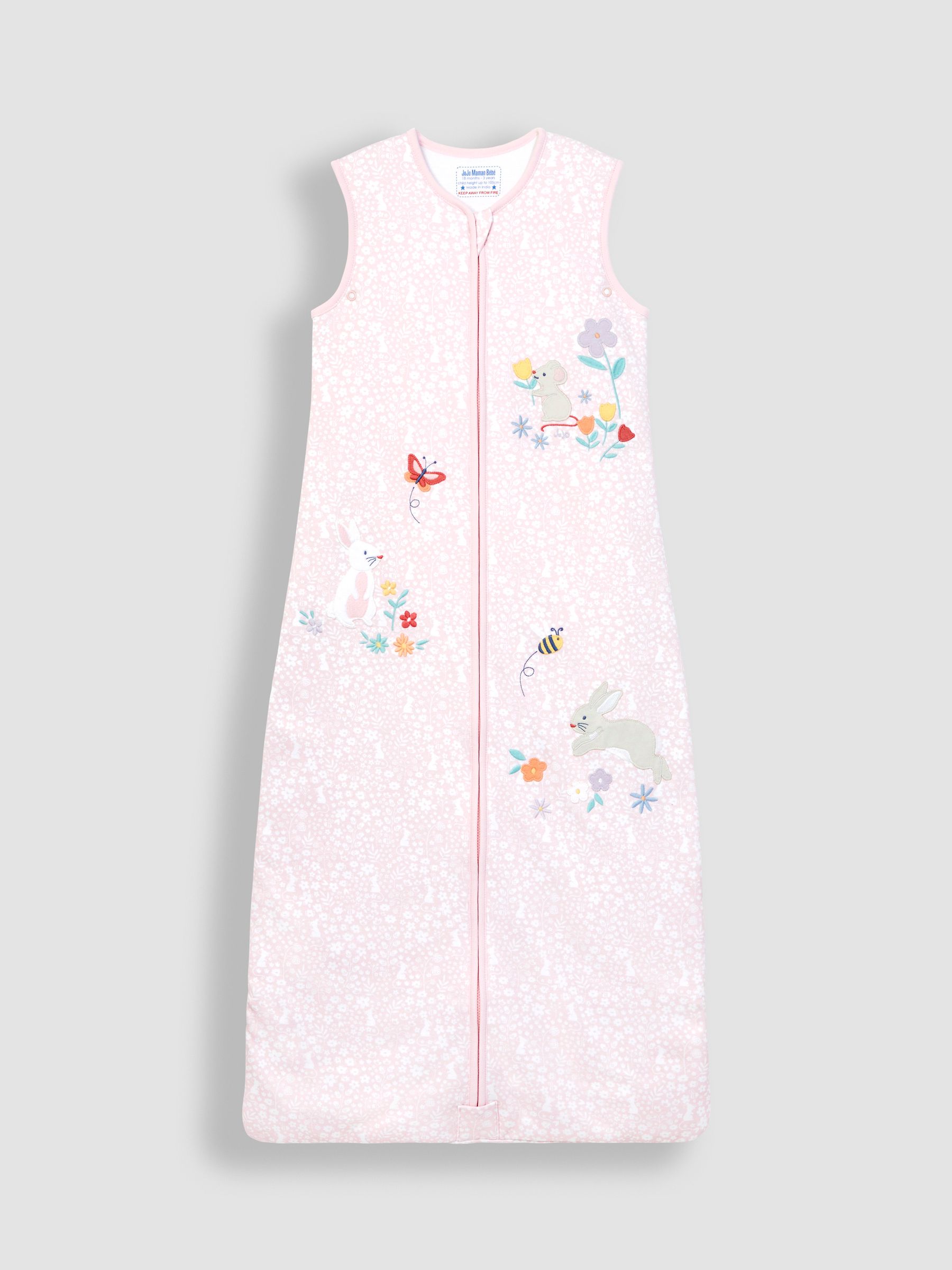 Pink Meadow Appliqué 1.5 Tog Toddler Sleeping Bag - Image 1 of 2