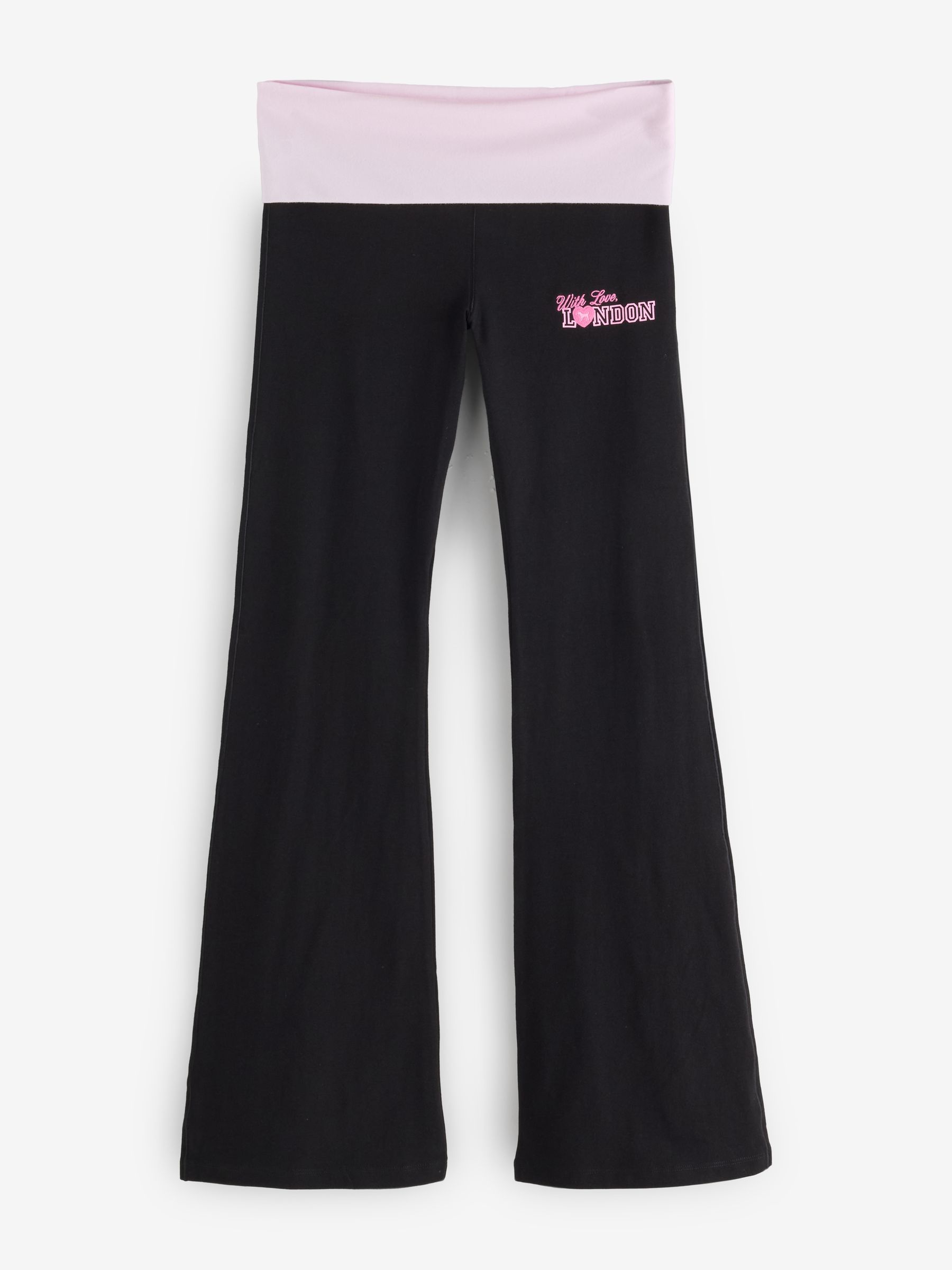 Black London Cotton Foldover Leggings - Image 3 of 5