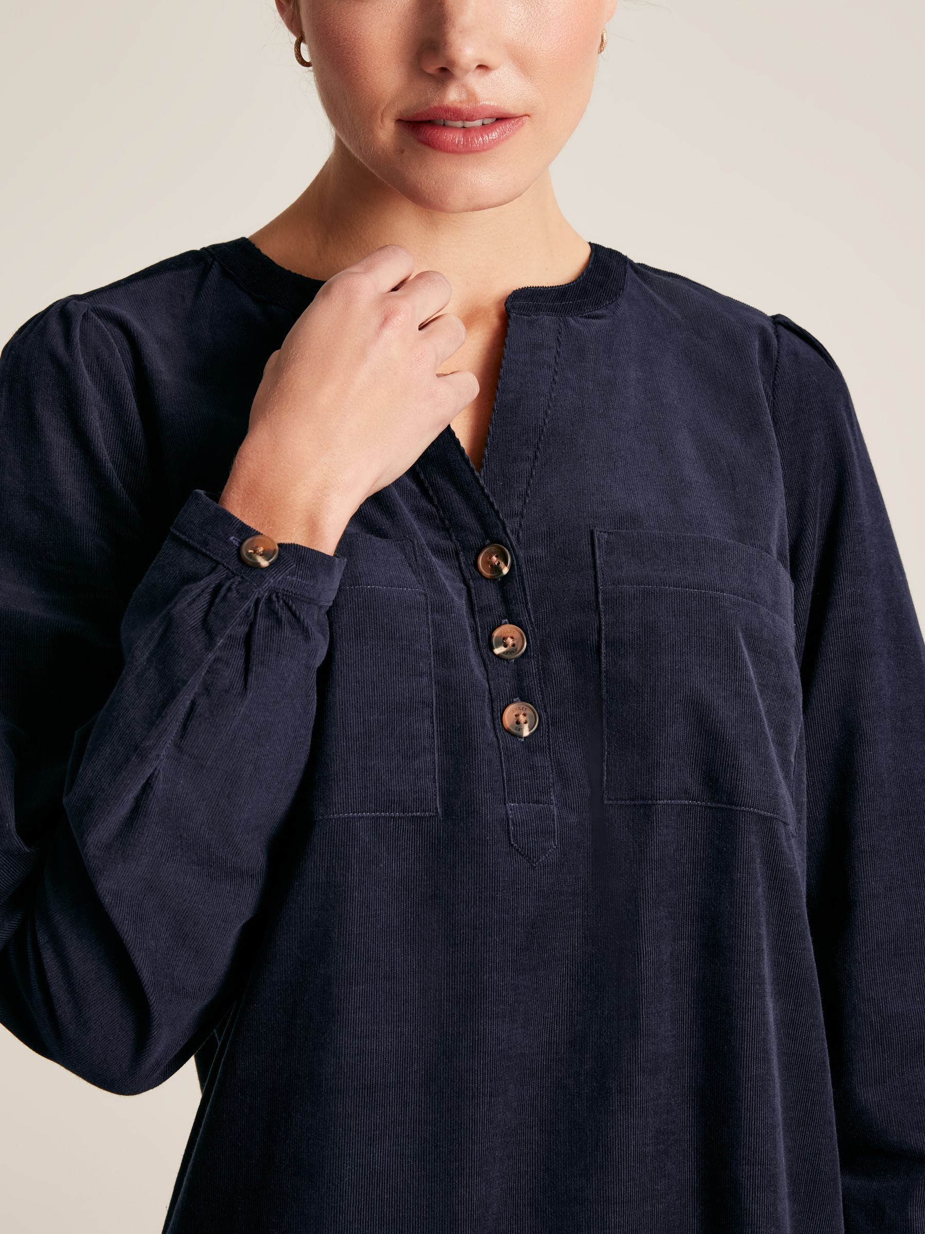 Hattie Navy Corduroy Dress - Image 5 of 6
