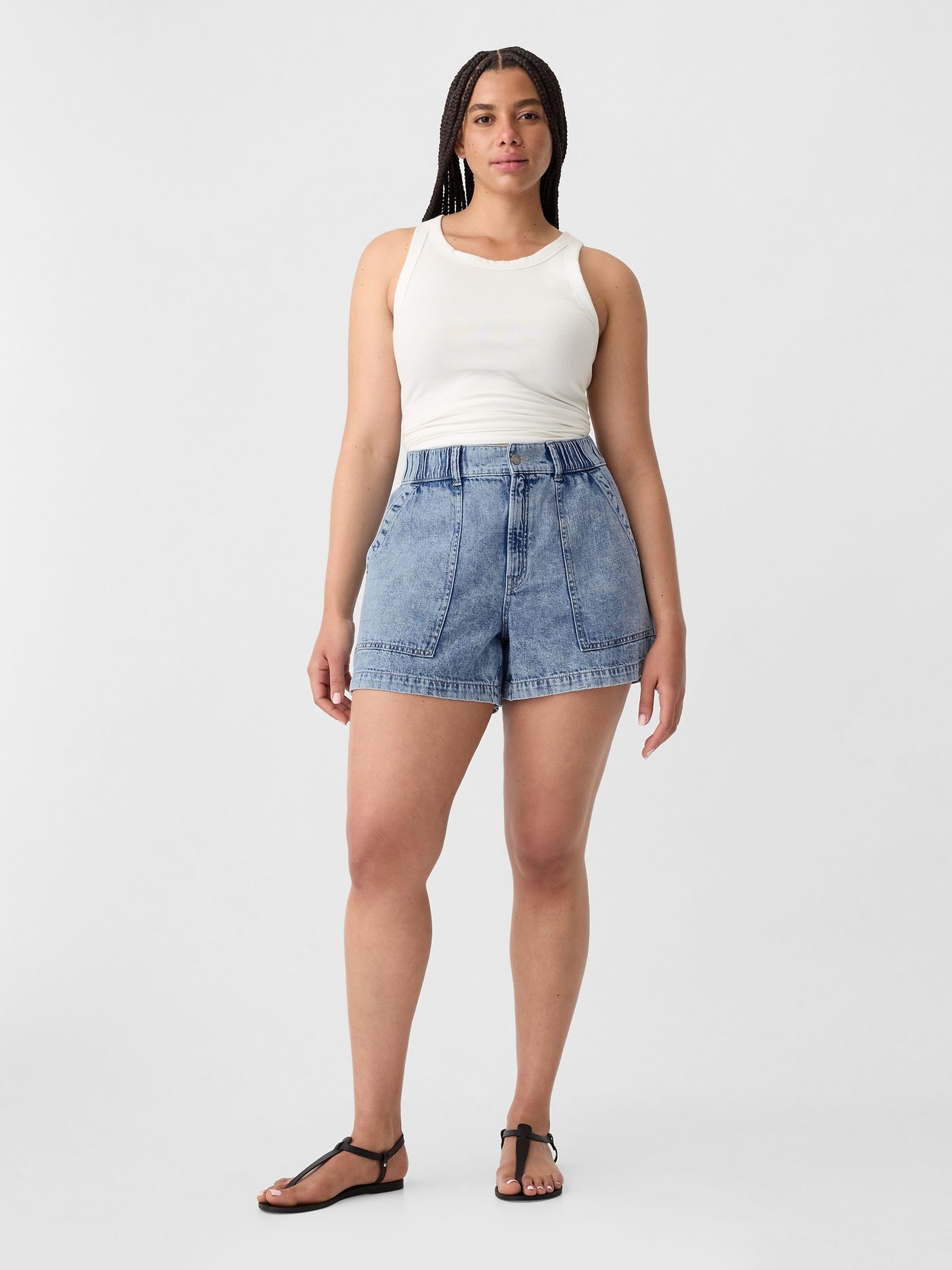 Blue Pull On Utility Shorts - Image 3 of 5