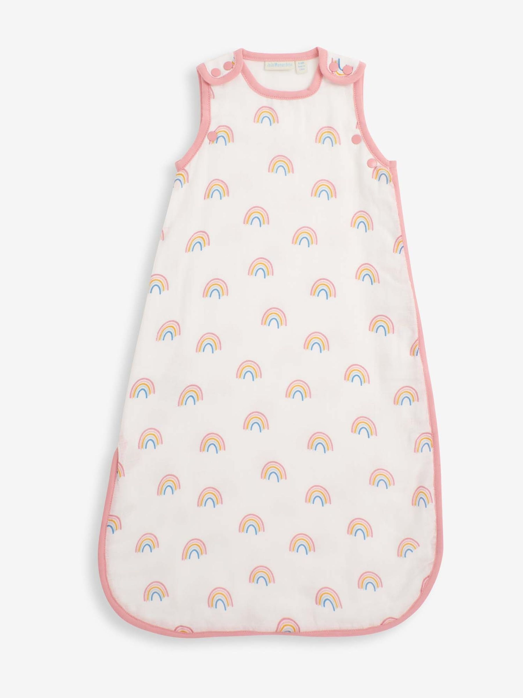 Pink Rainbow 1 Tog Baby Muslin Sleeping Bag - Image 2 of 3