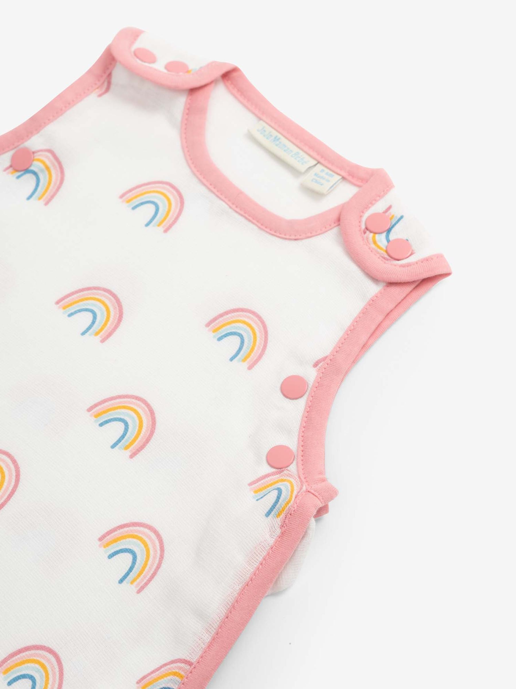 Pink Rainbow 1 Tog Baby Muslin Sleeping Bag - Image 3 of 3