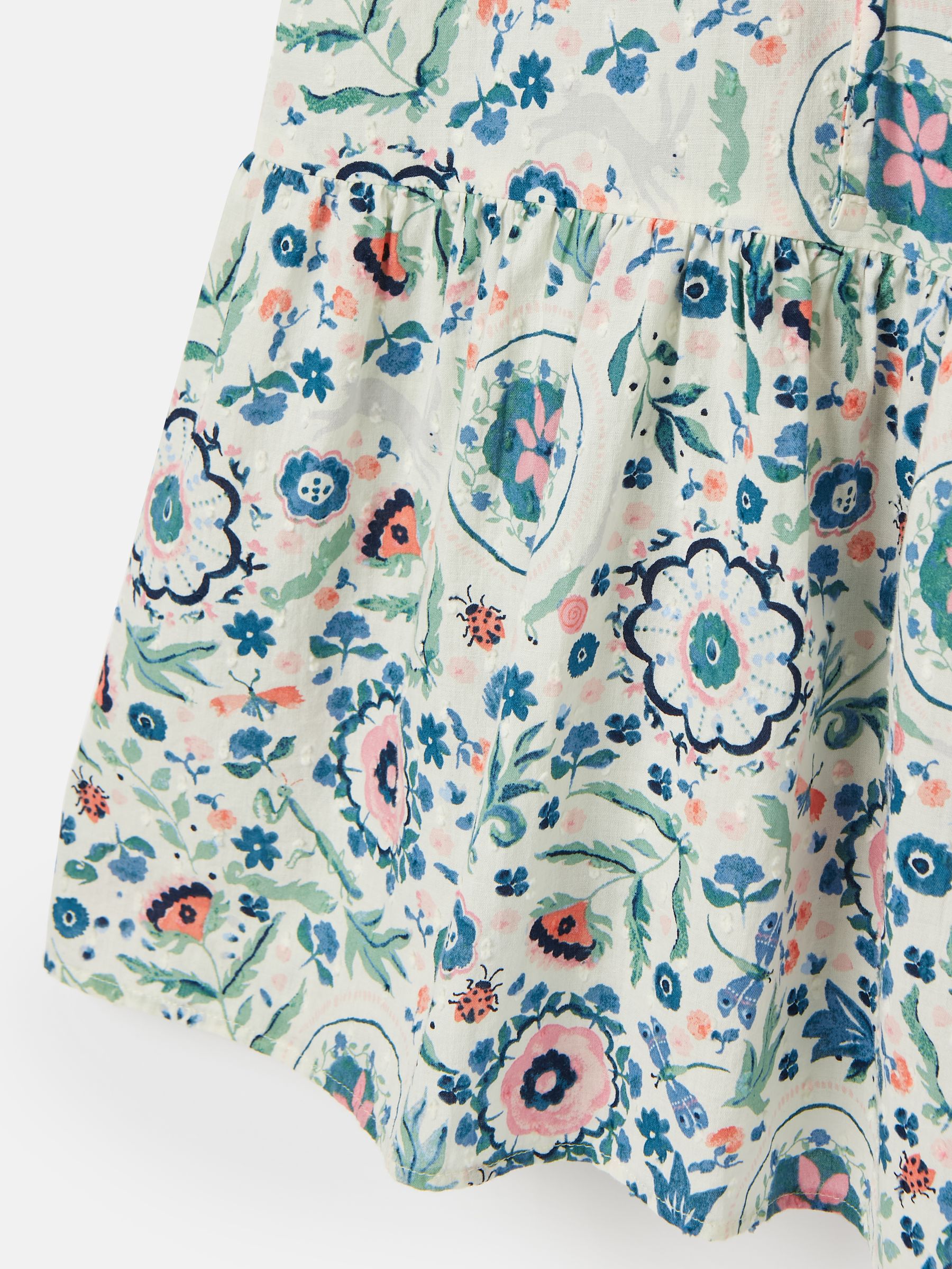 Girls' Summer Pink / Green Textured Shirt Dress - Image 5 of 5