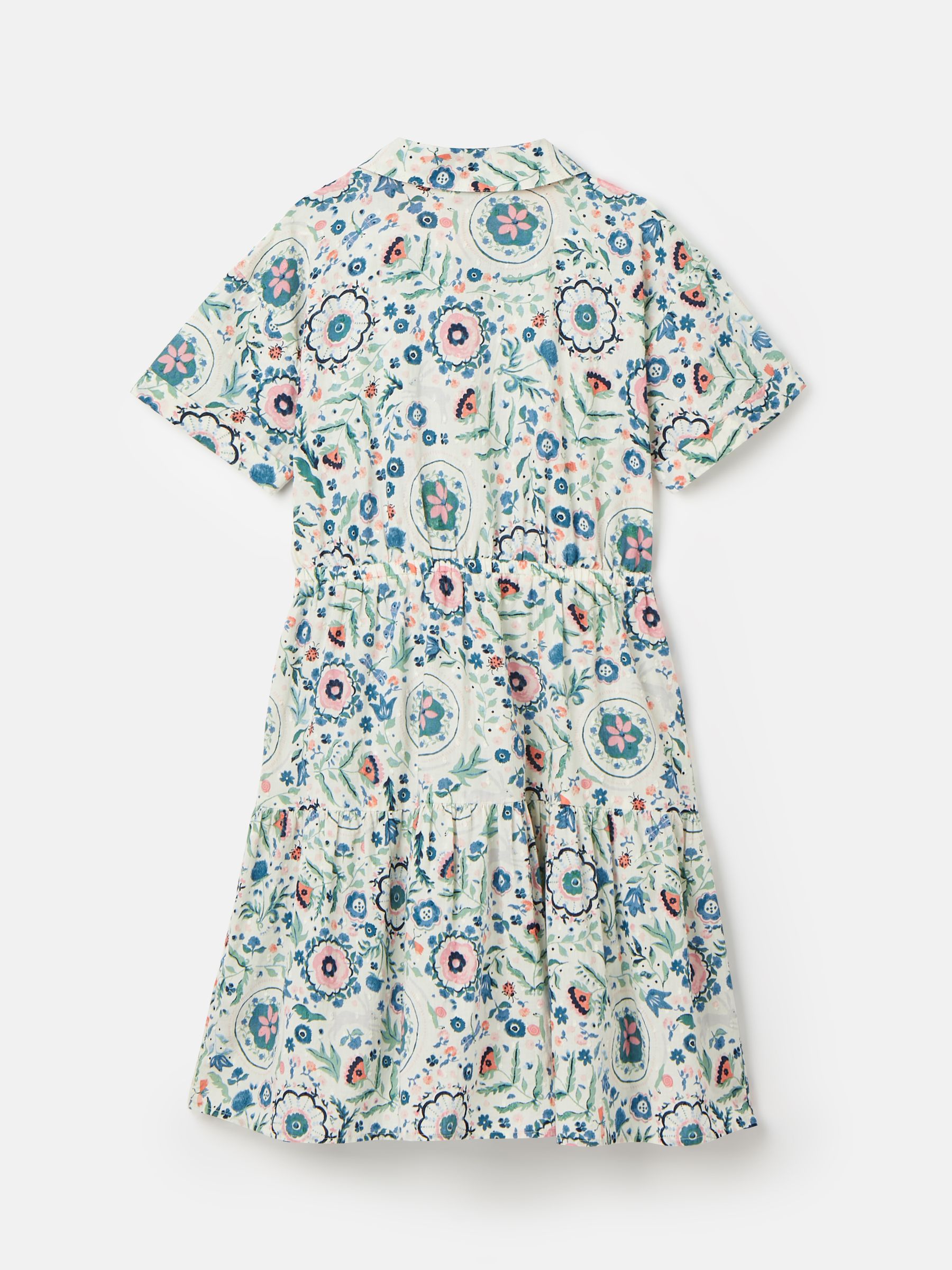 Girls' Summer Pink / Green Textured Shirt Dress - Image 8 of 11