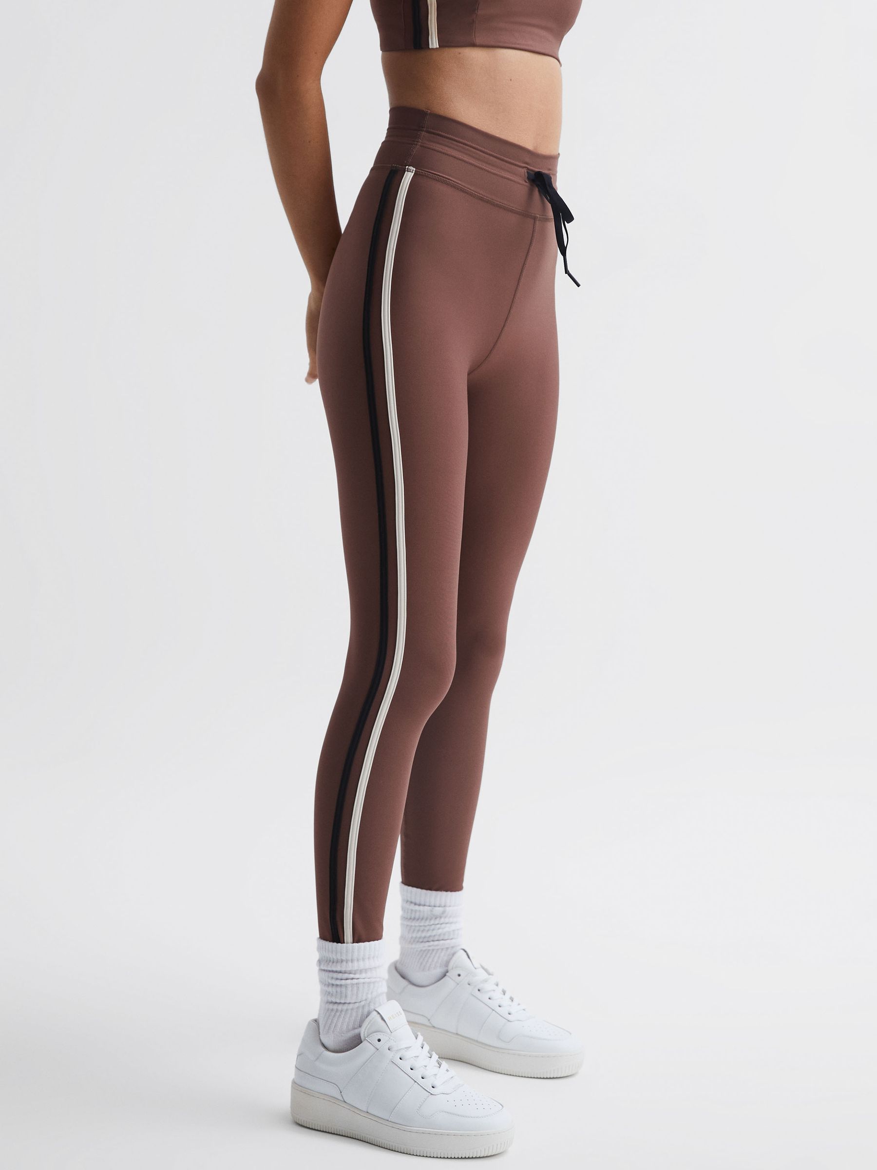 The Upside High Rise Drawstring Leggings in Brown - Image 3 of 7