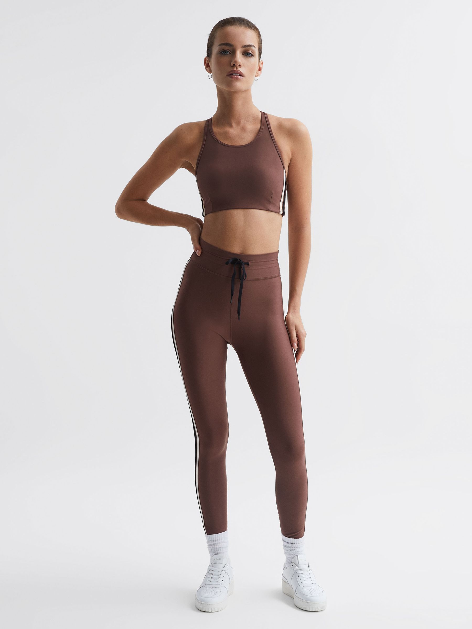 The Upside High Rise Drawstring Leggings in Brown - Image 6 of 7