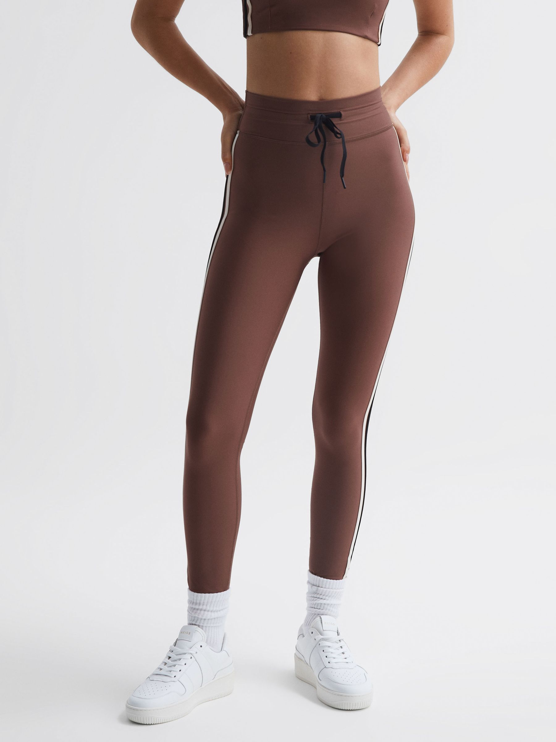 The Upside High Rise Drawstring Leggings in Brown - Image 7 of 7