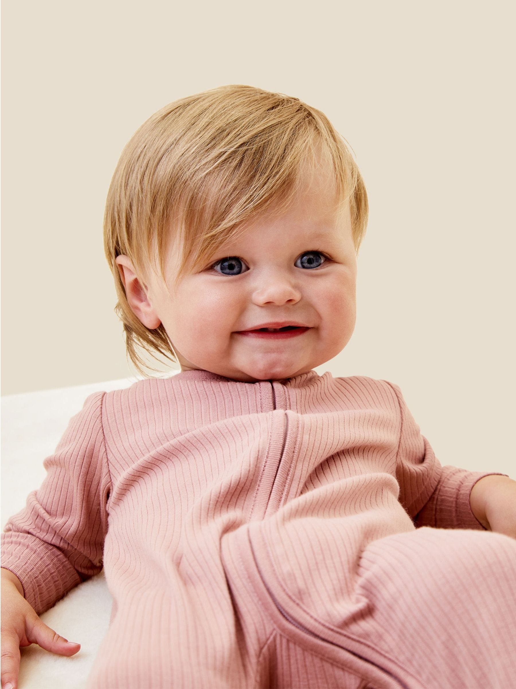 MORI Rose Pink Stretch Supersoft 2 Way Zip Sleepsuit - Image 4 of 7