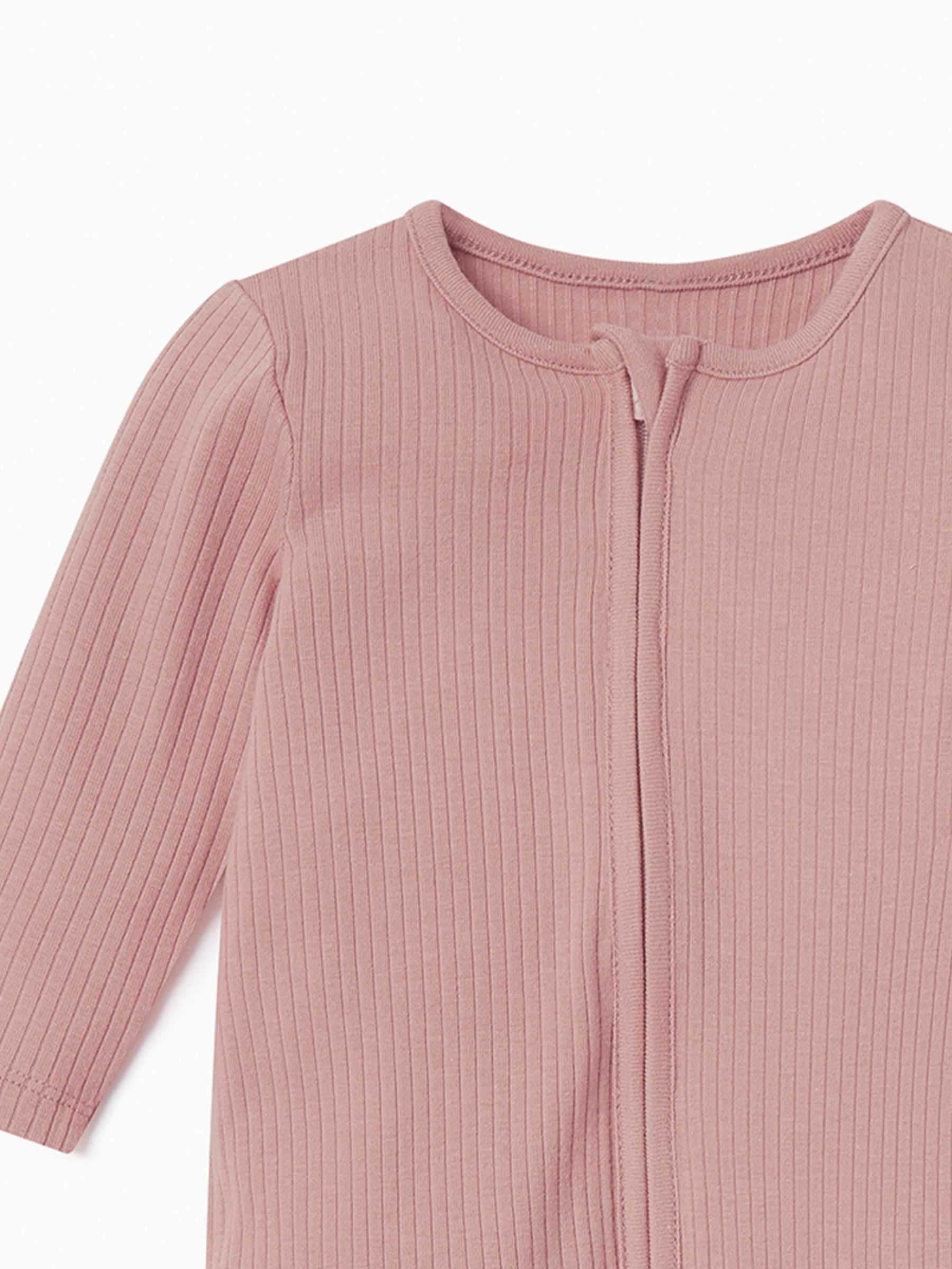 MORI Rose Pink Stretch Supersoft 2 Way Zip Sleepsuit - Image 7 of 7