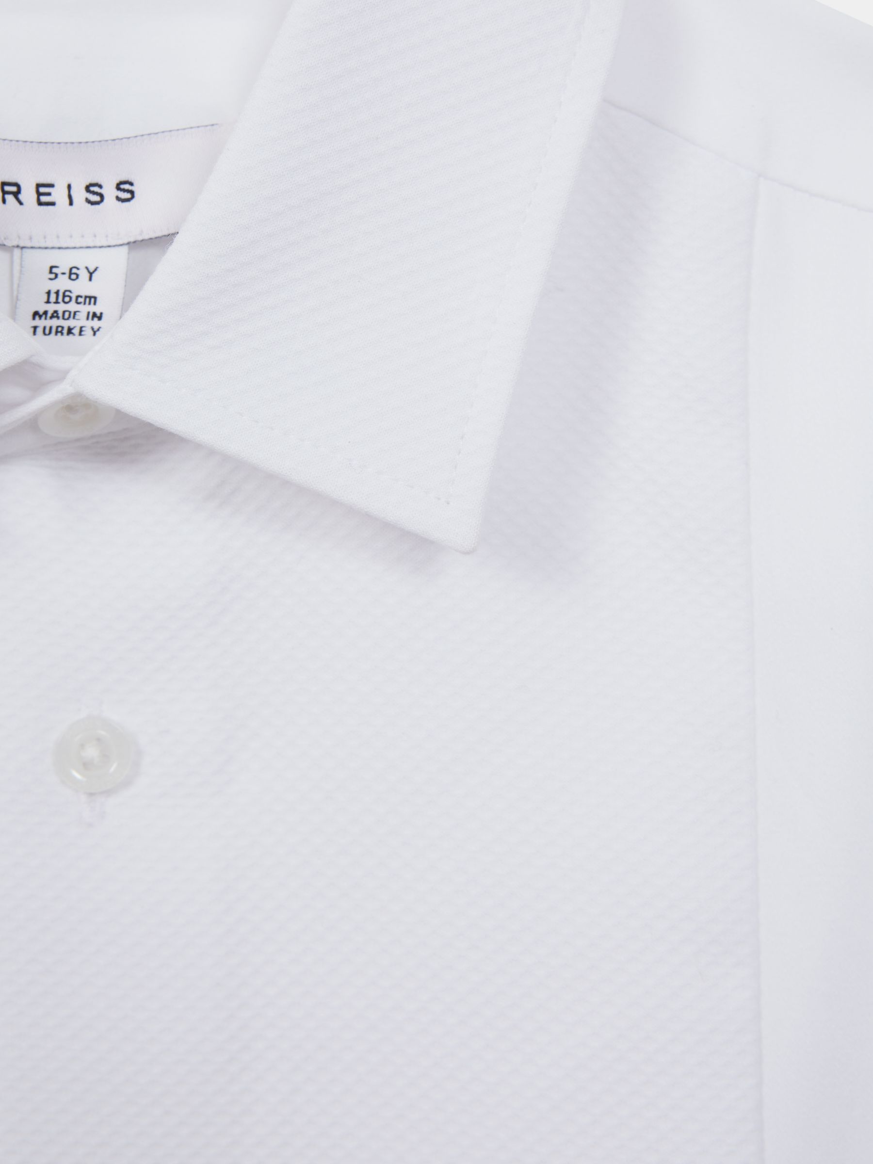 3-9 yrs Slim Fit Textured Bib Dinner Shirt in White - Image 6 of 6