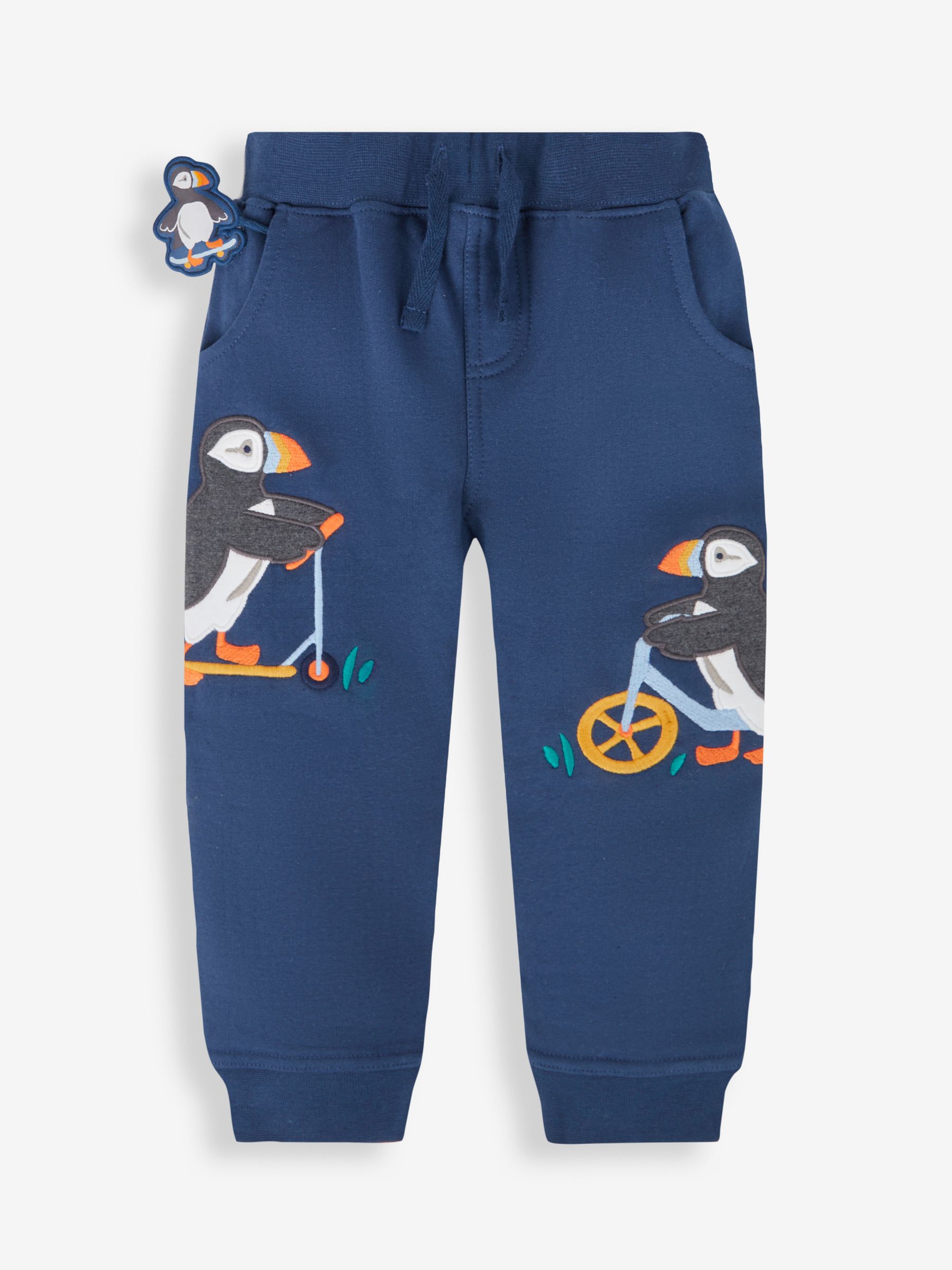 Blue Puffin Appliqué Joggers With Pet In Pocket - Image 1 of 4
