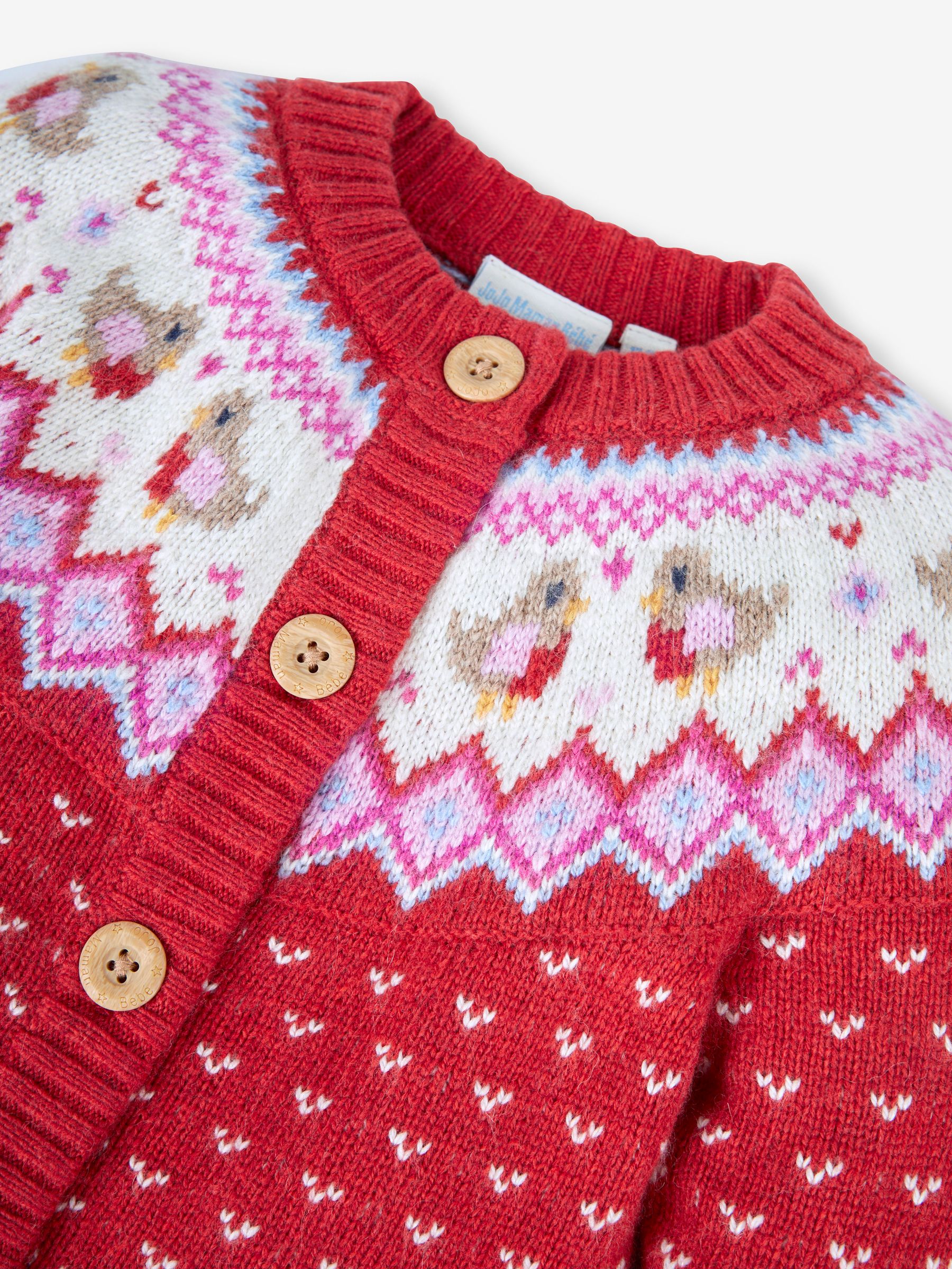 Red Robin Fairisle Pattern Cardigan - Image 2 of 2