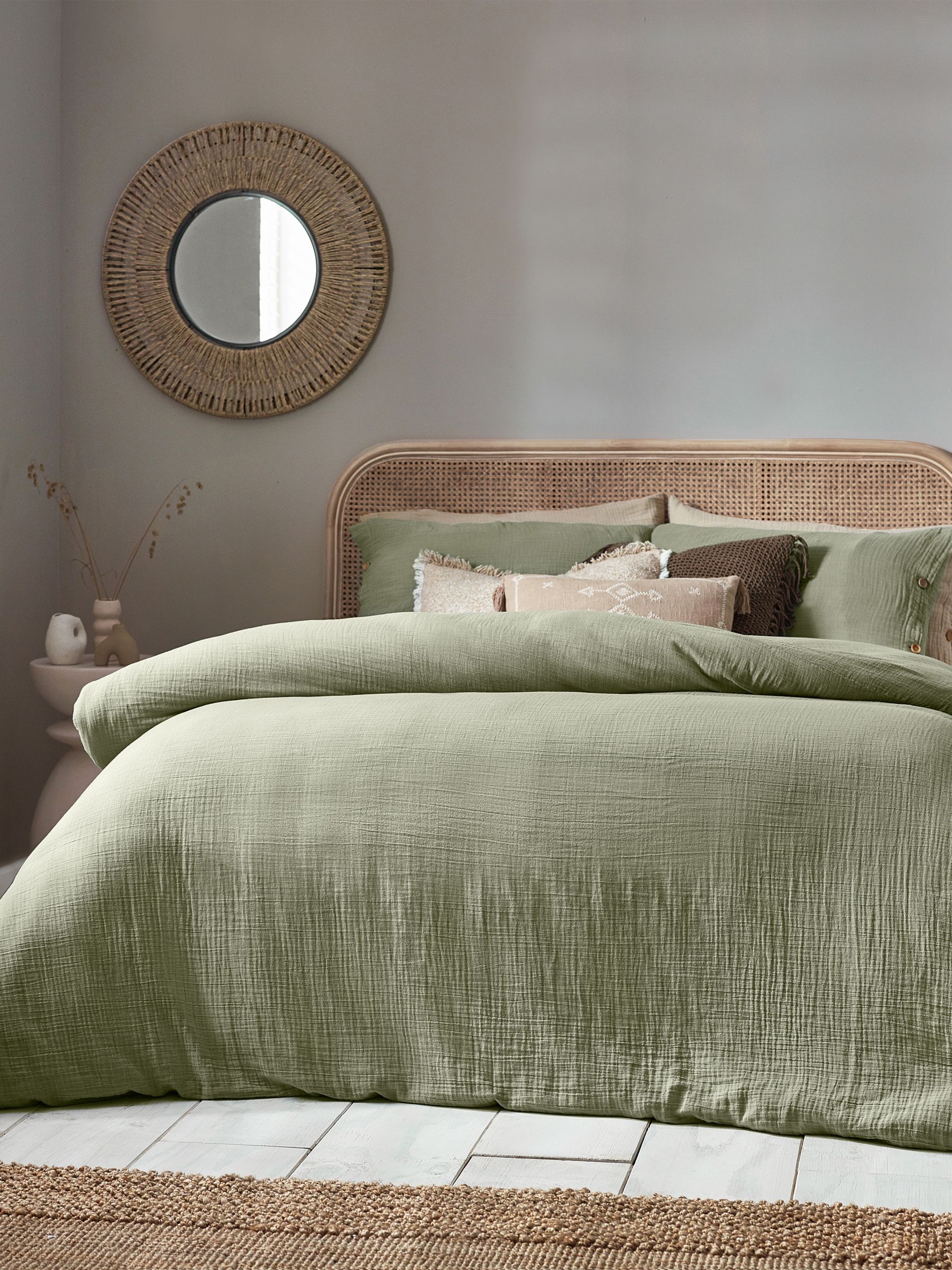 Yard Eucalpytus Lark Muslin 100% Cotton Duvet Cover Set