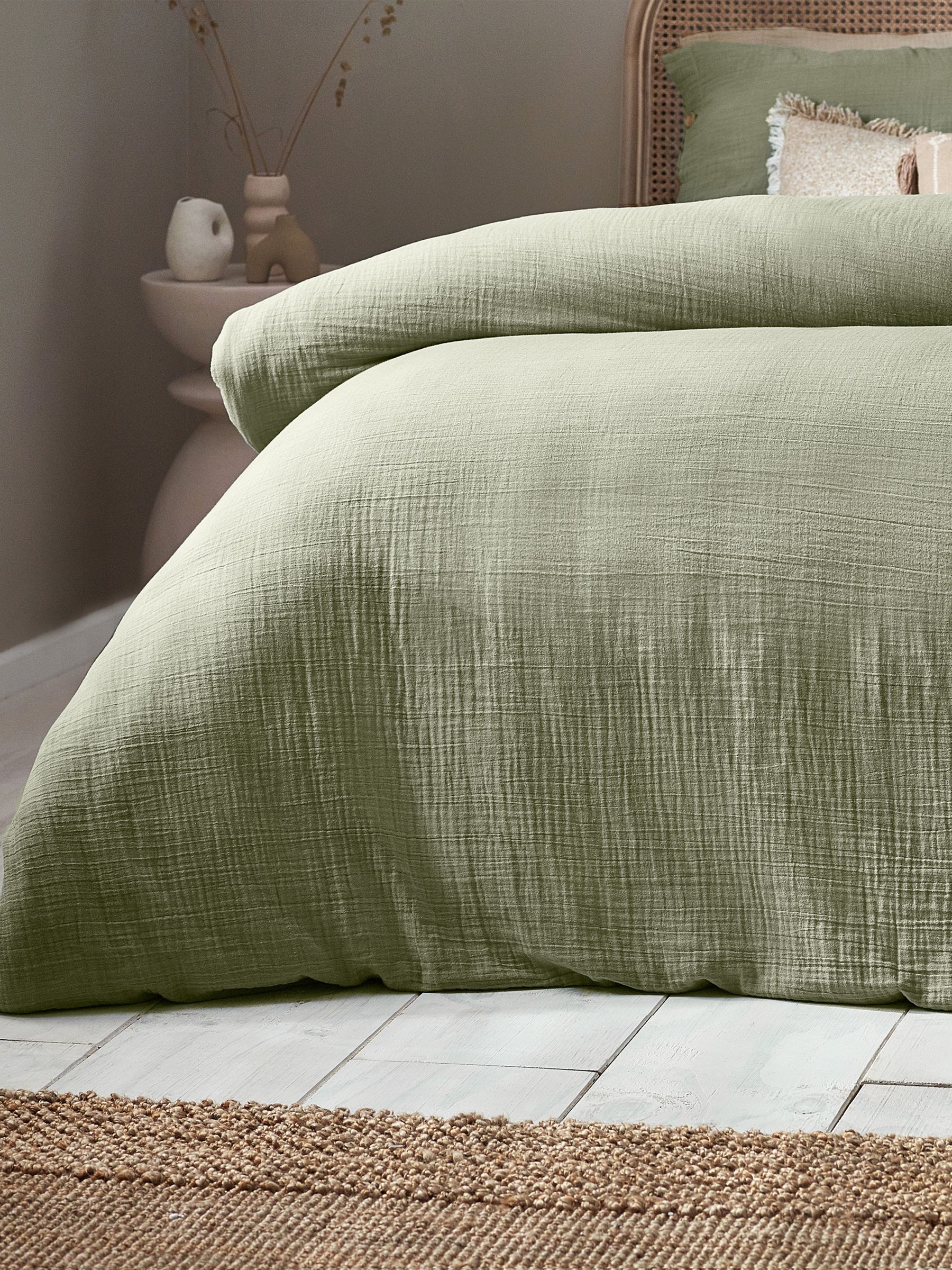 Yard Eucalpytus Lark Muslin 100% Cotton Duvet Cover Set