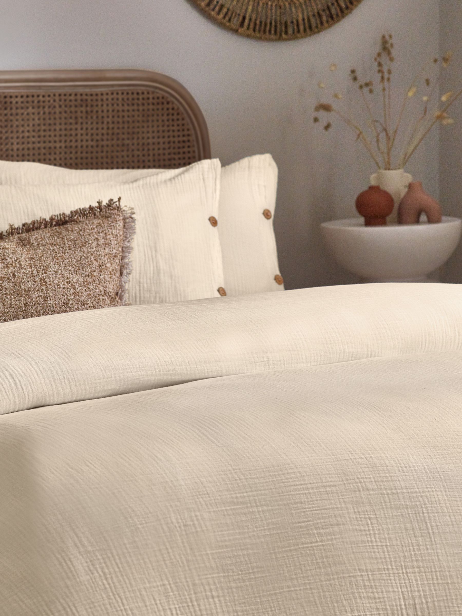 Yard Natural Lark Muslin 100% Cotton Duvet Cover Set - Image 2 of 4