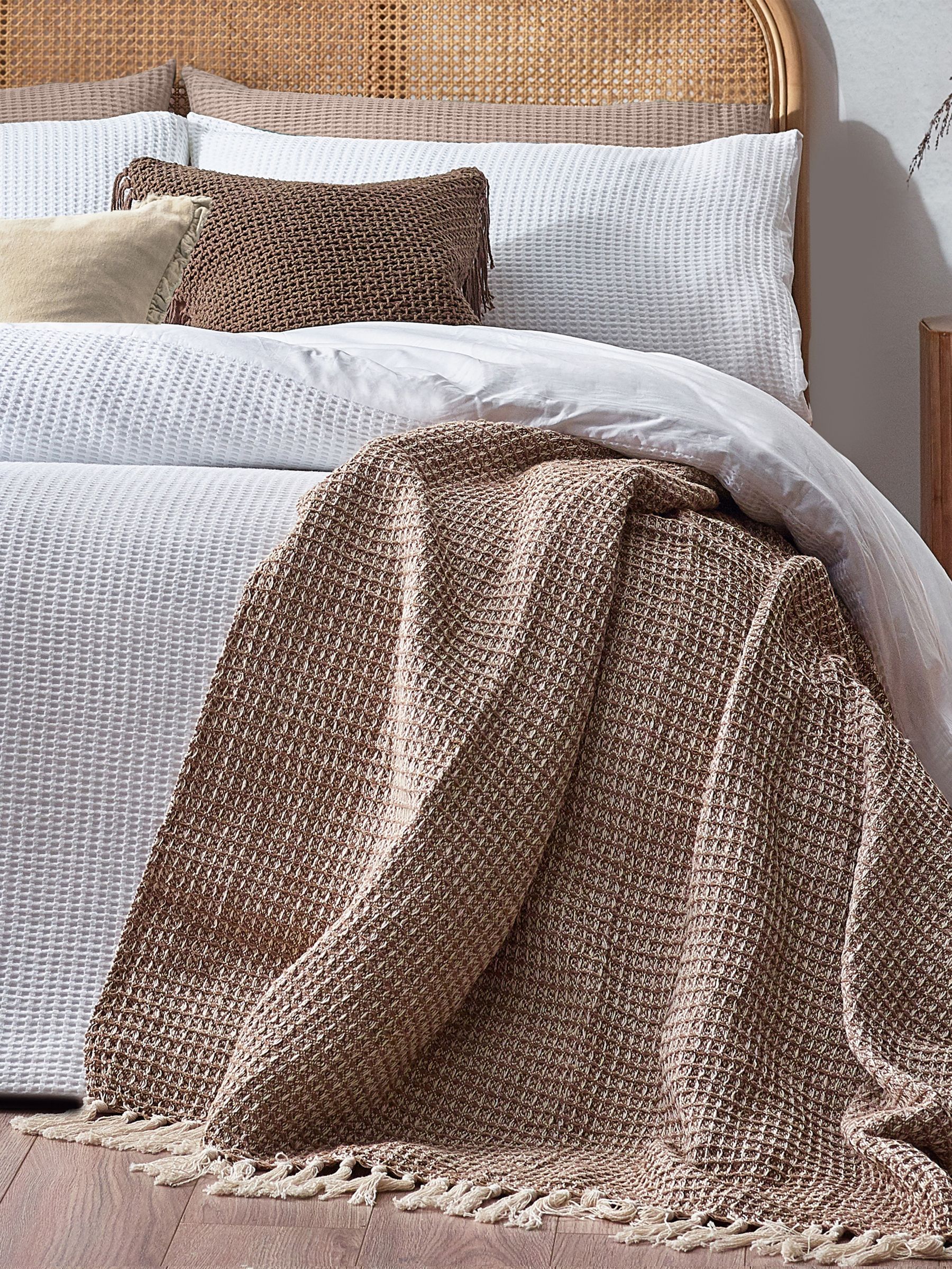 Yard White Chunky Waffle 100% Cotton Duvet Cover Set - Image 3 of 4