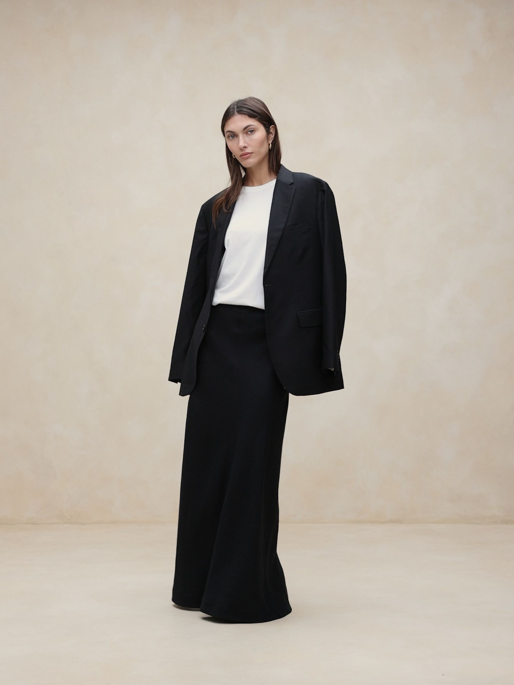 Banana Republic Black Lisa Linen Maxi Skirt - Image 1 of 5