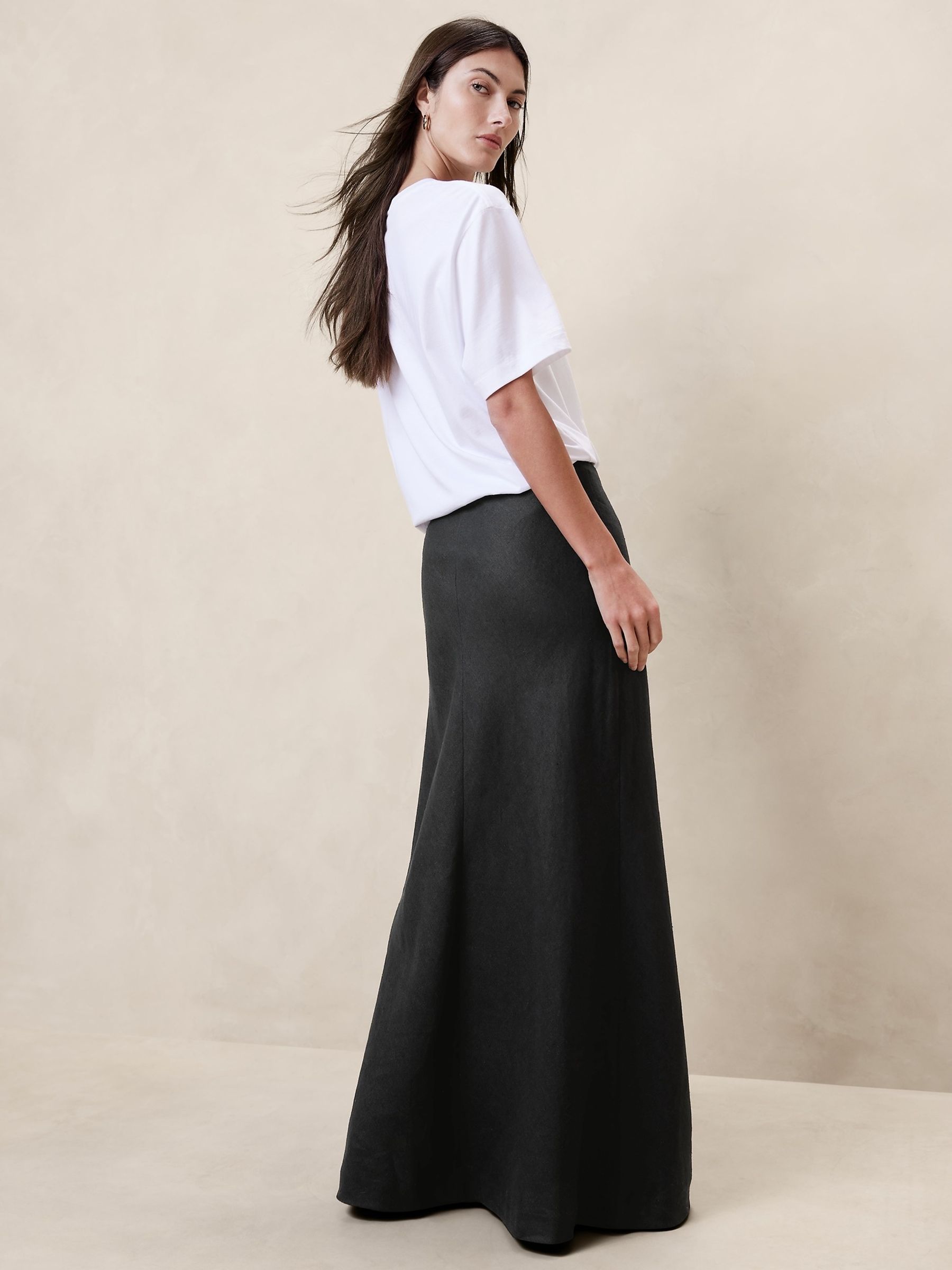 Banana Republic Black Lisa Linen Maxi Skirt - Image 2 of 5
