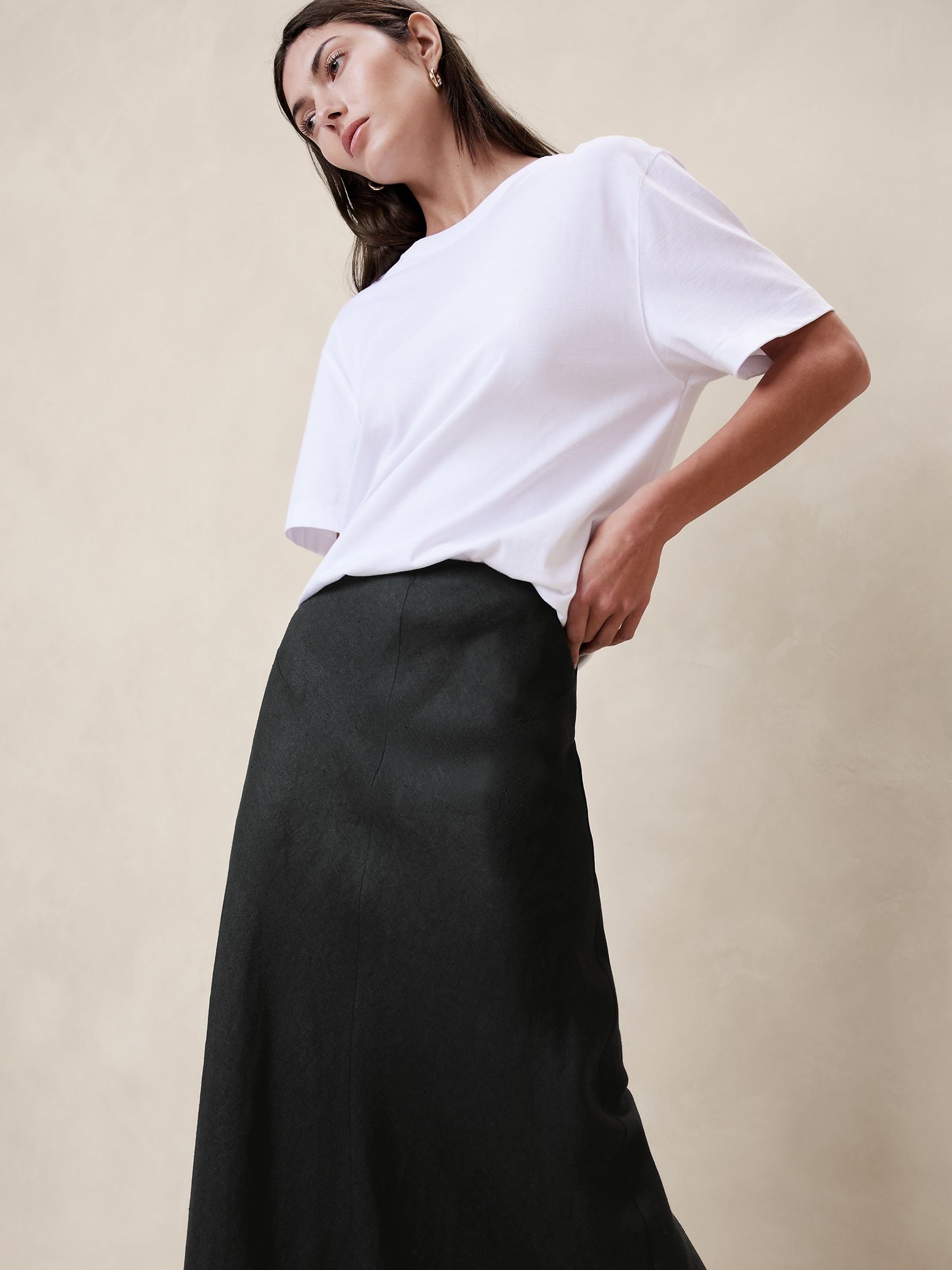 Banana Republic Black Lisa Linen Maxi Skirt - Image 4 of 5