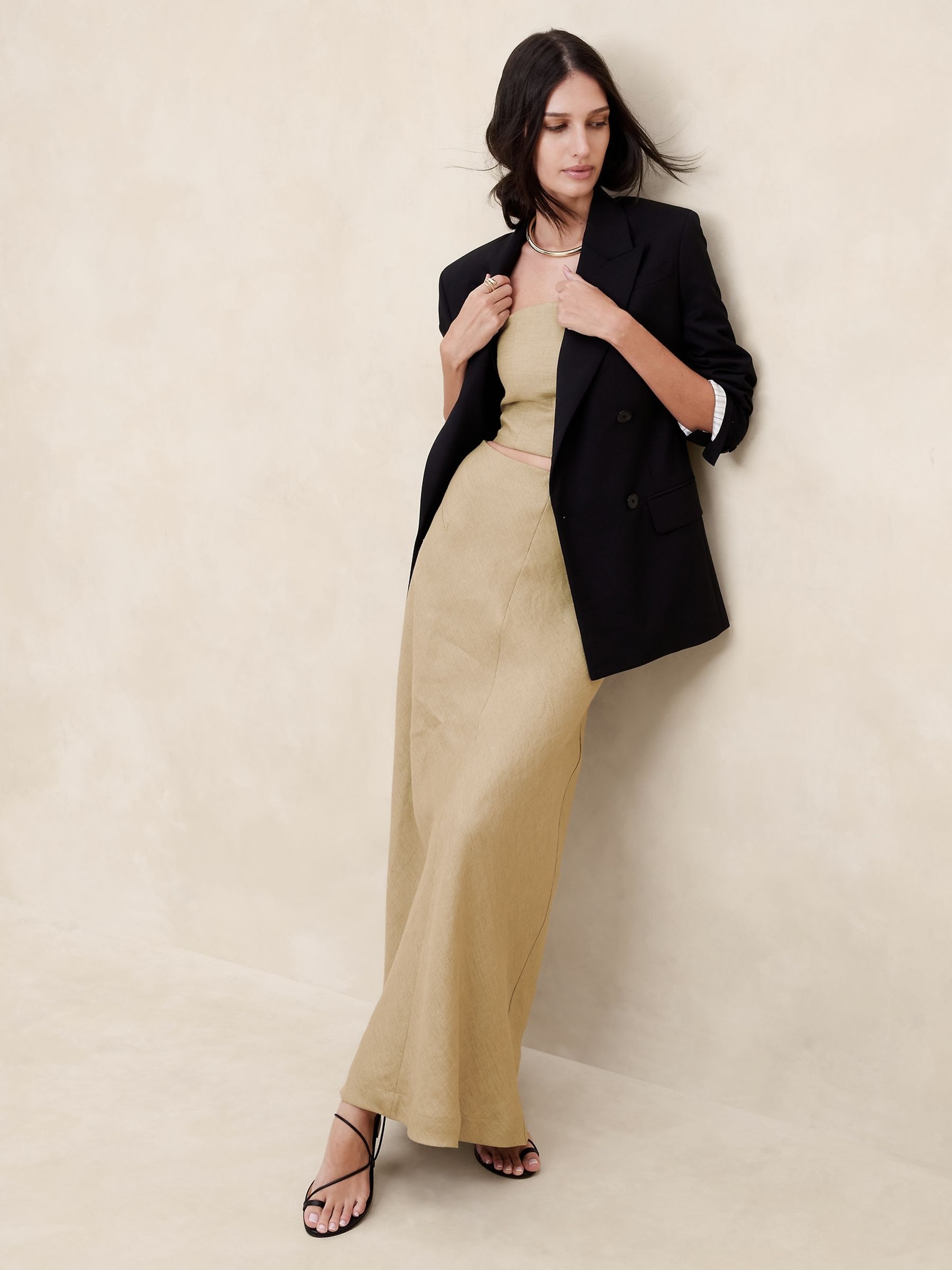 Banana Republic Beige Lisa Linen Maxi Skirt - Image 1 of 1