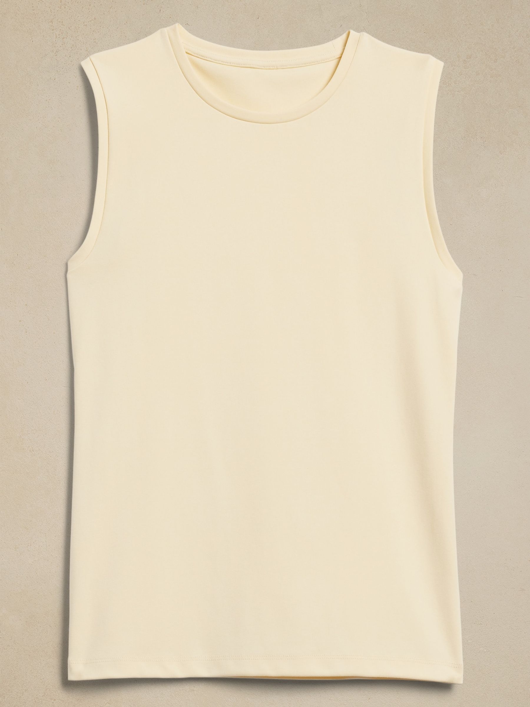 Banana Republic Cream Refined Cotton Sleeveless Vest - Image 4 of 4