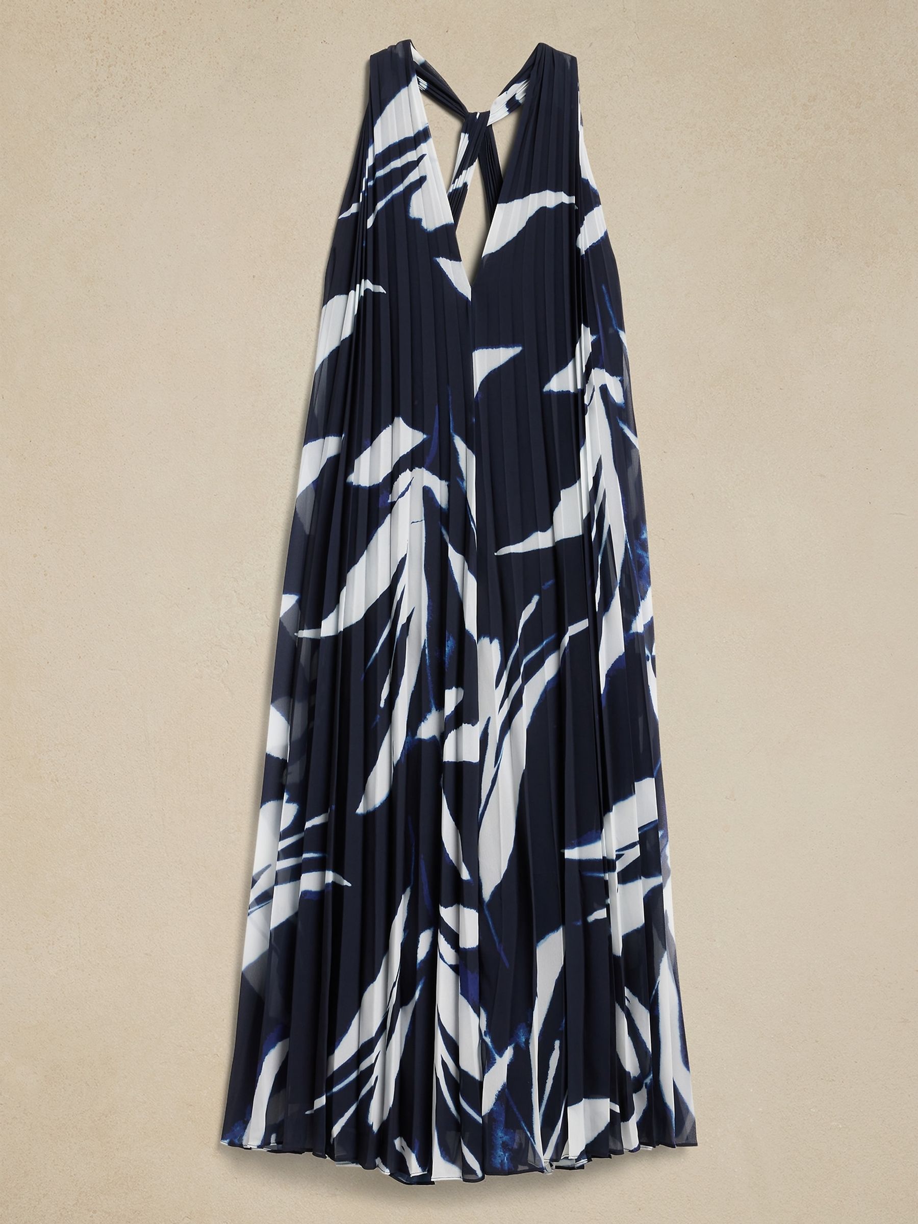 Banana Republic Black/White Odetta Pleated Maxi Dress - Image 5 of 5