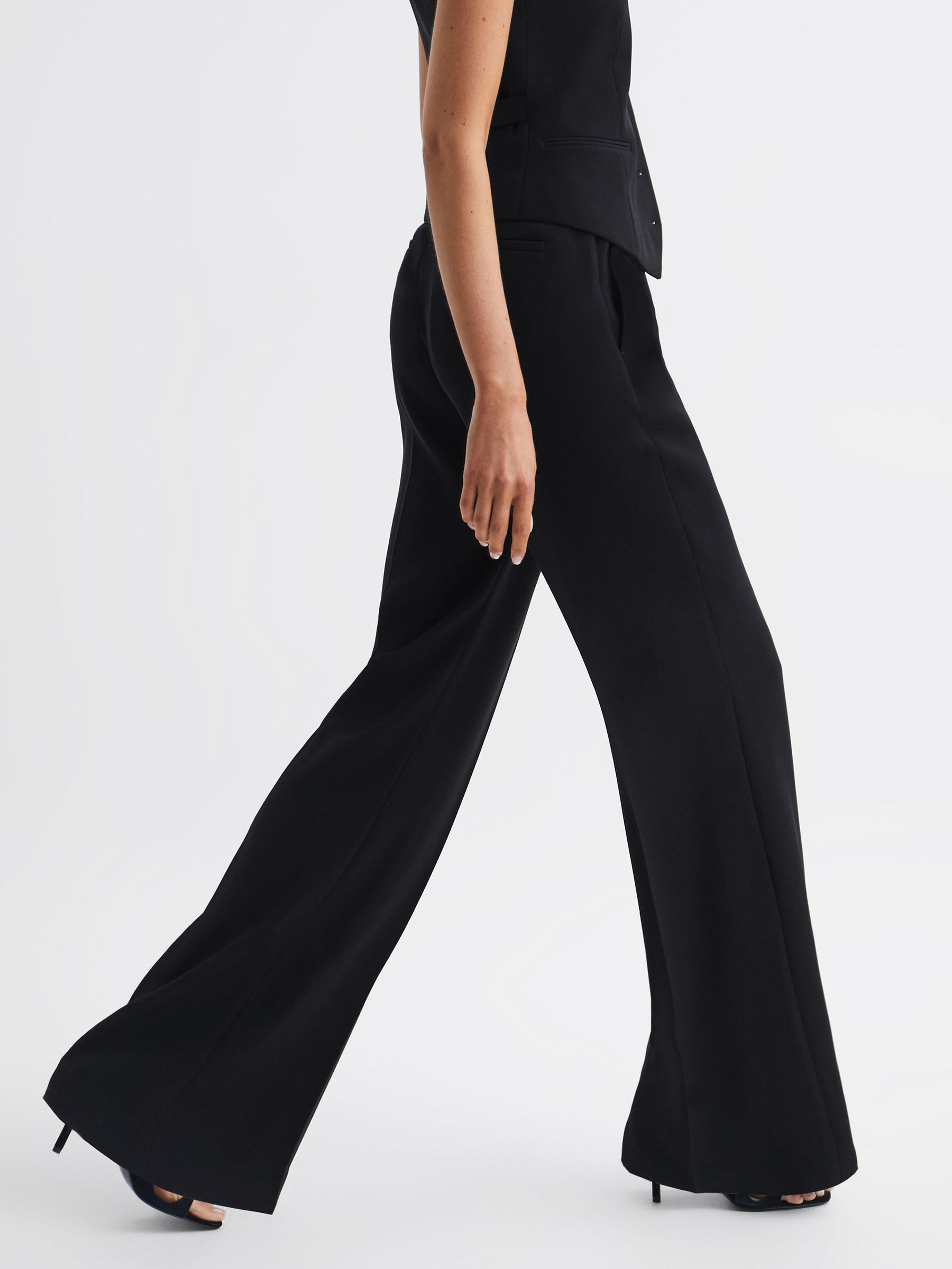 Petite Wide Leg Suit Trousers in Black - Image 6 of 8