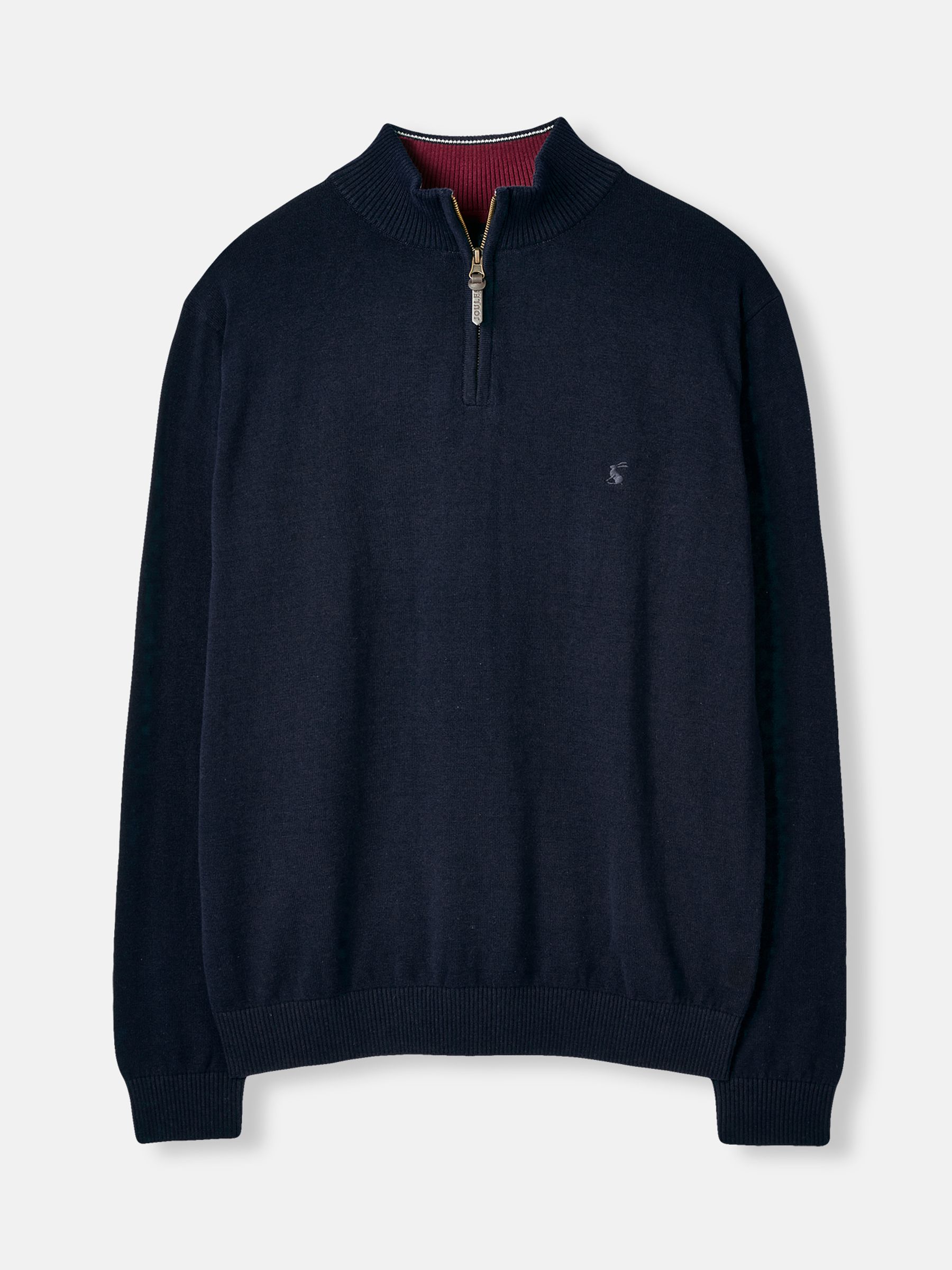 Hillside Navy Knitted Quarter Zip Jumper - Image 6 of 6