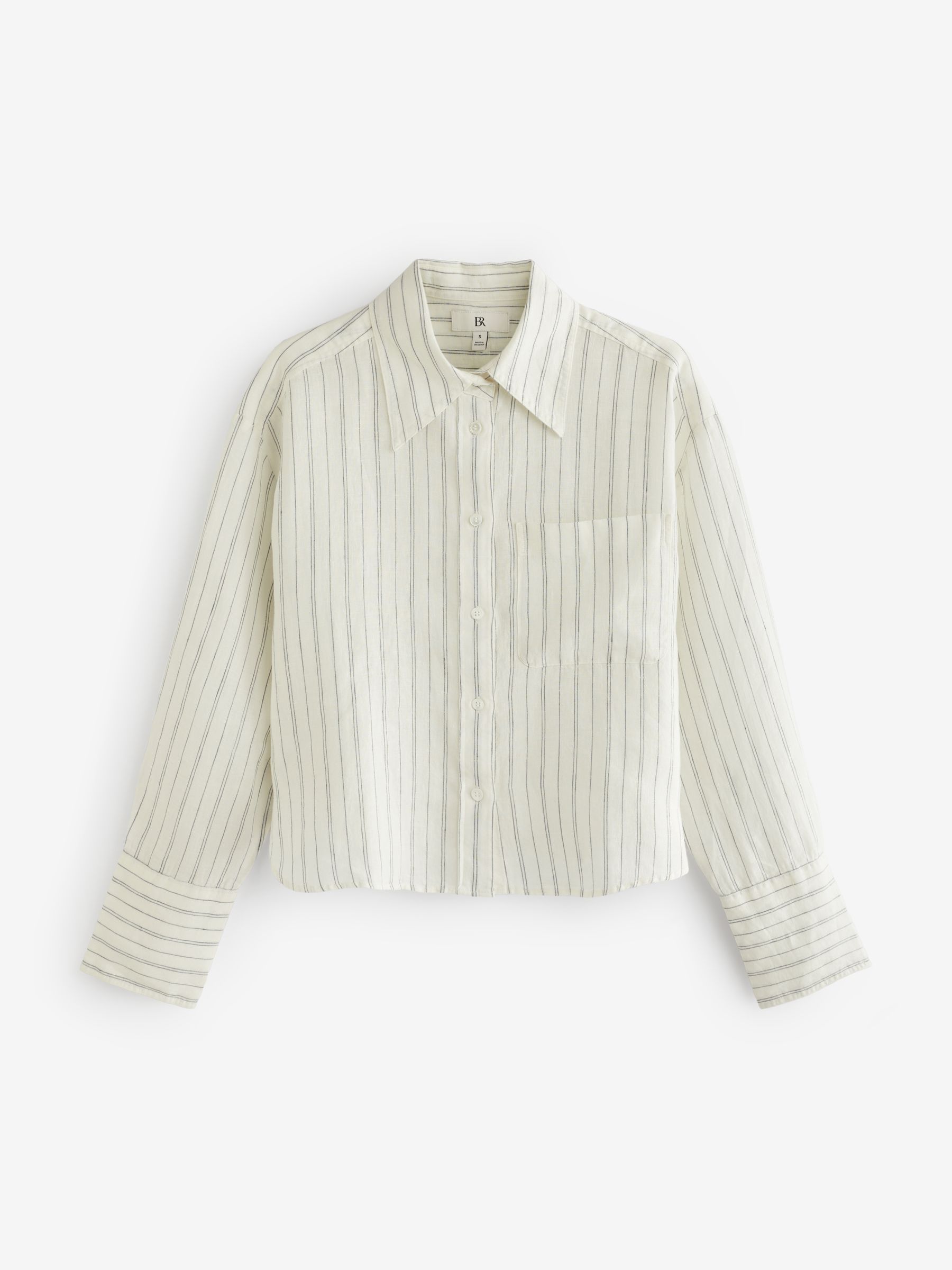 Banana Republic Beige The Boxy Crop Linen Shirt - Image 2 of 4