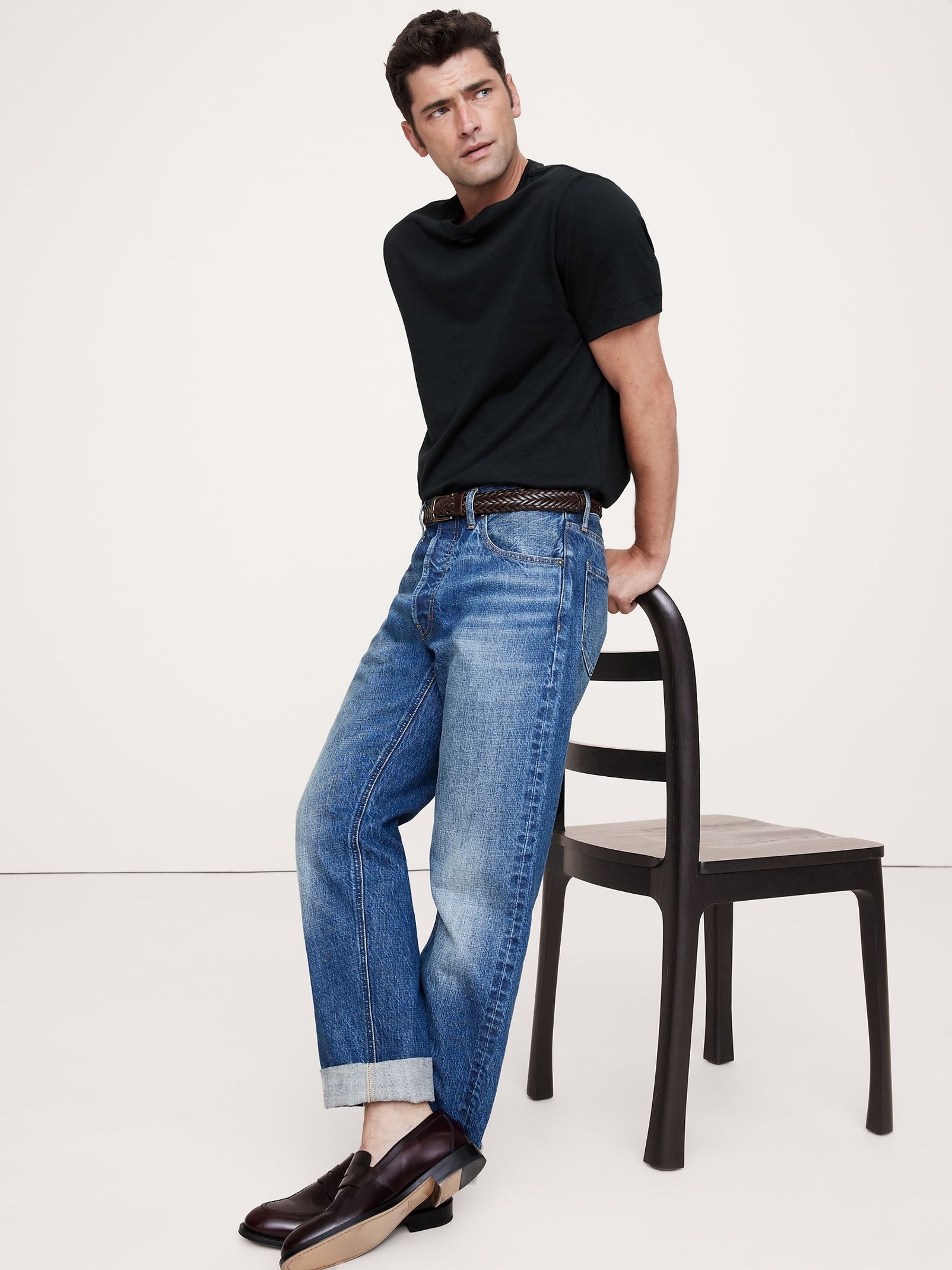 Banana Republic Black Authentic SUPIMA Crew Neck T-Shirt - Image 1 of 1