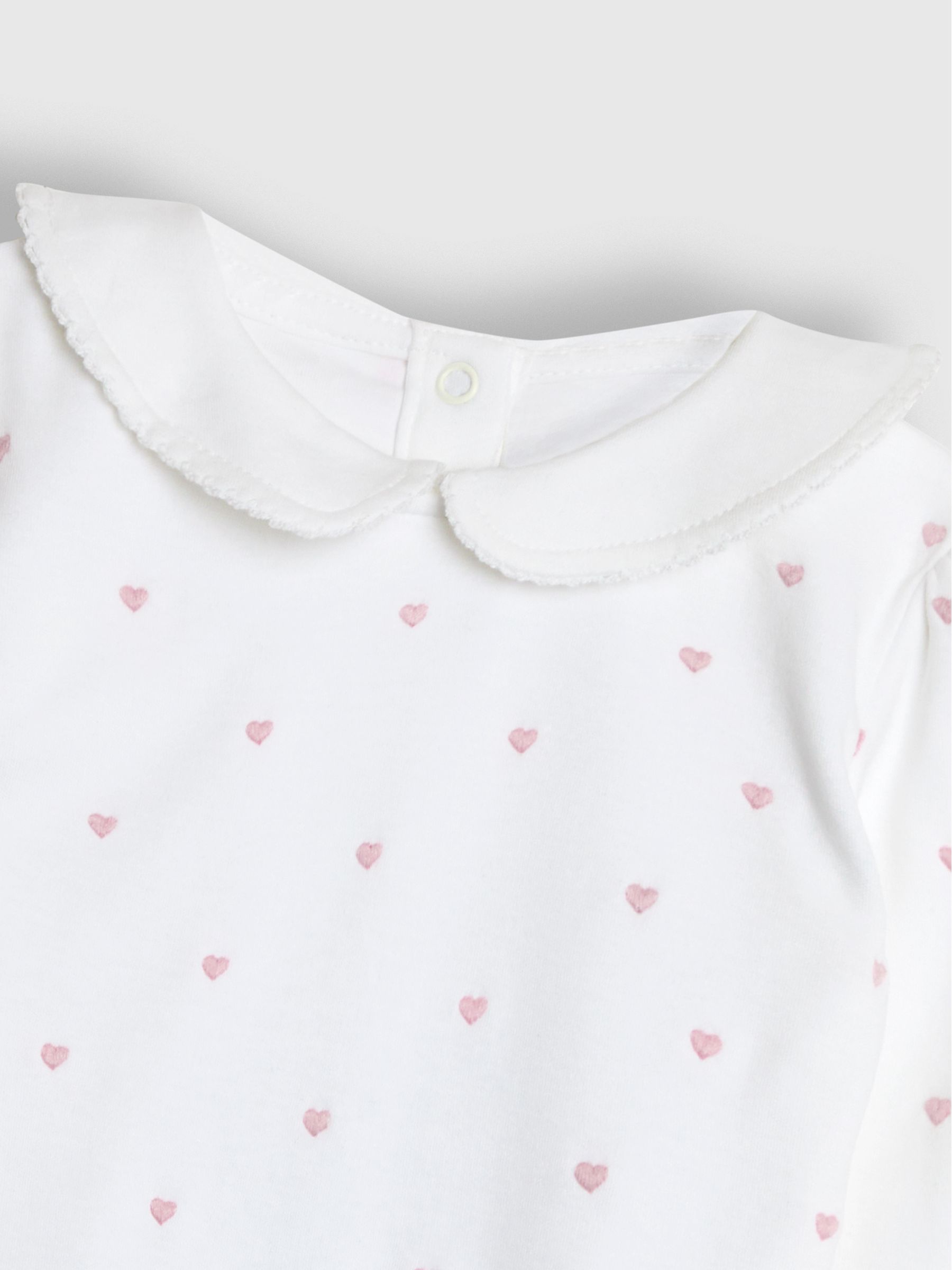White Heart Embroidered Peter Pan Bodysuit - Image 3 of 3