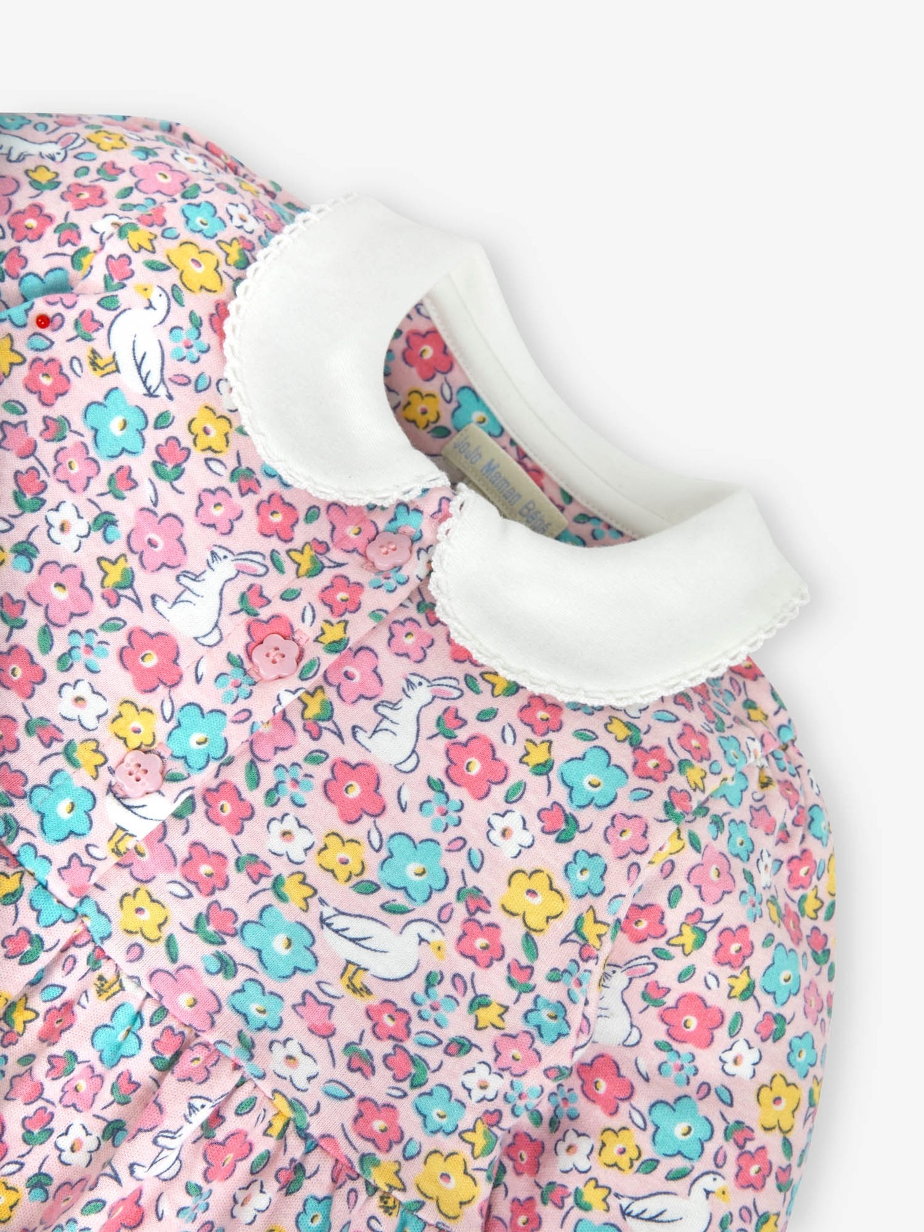 Pink Bunny & Duck Print With Pet In Pocket Peter Pan Dress - Image 2 of 3