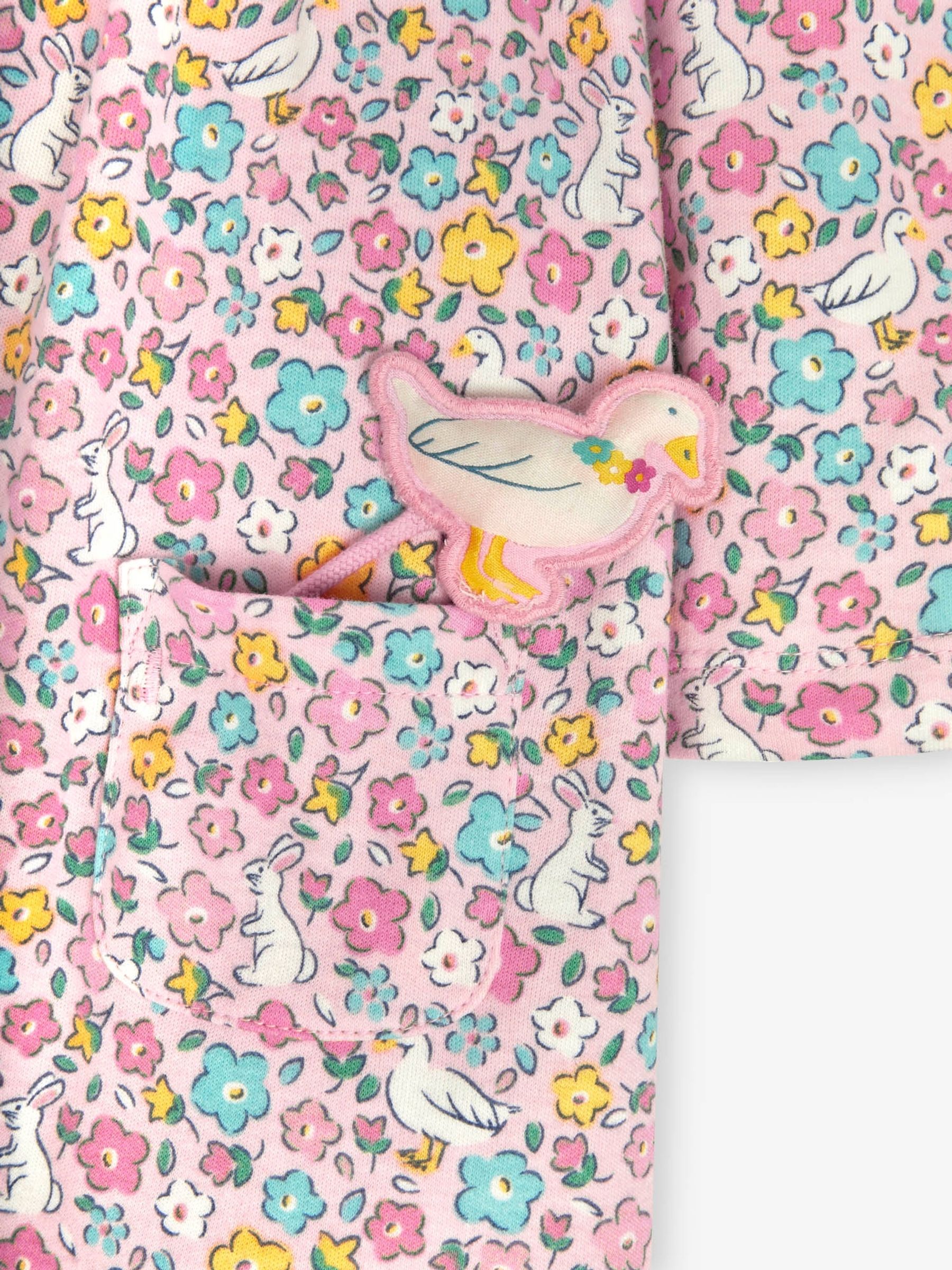 Pink Bunny & Duck Print With Pet In Pocket Peter Pan Dress - Image 3 of 3
