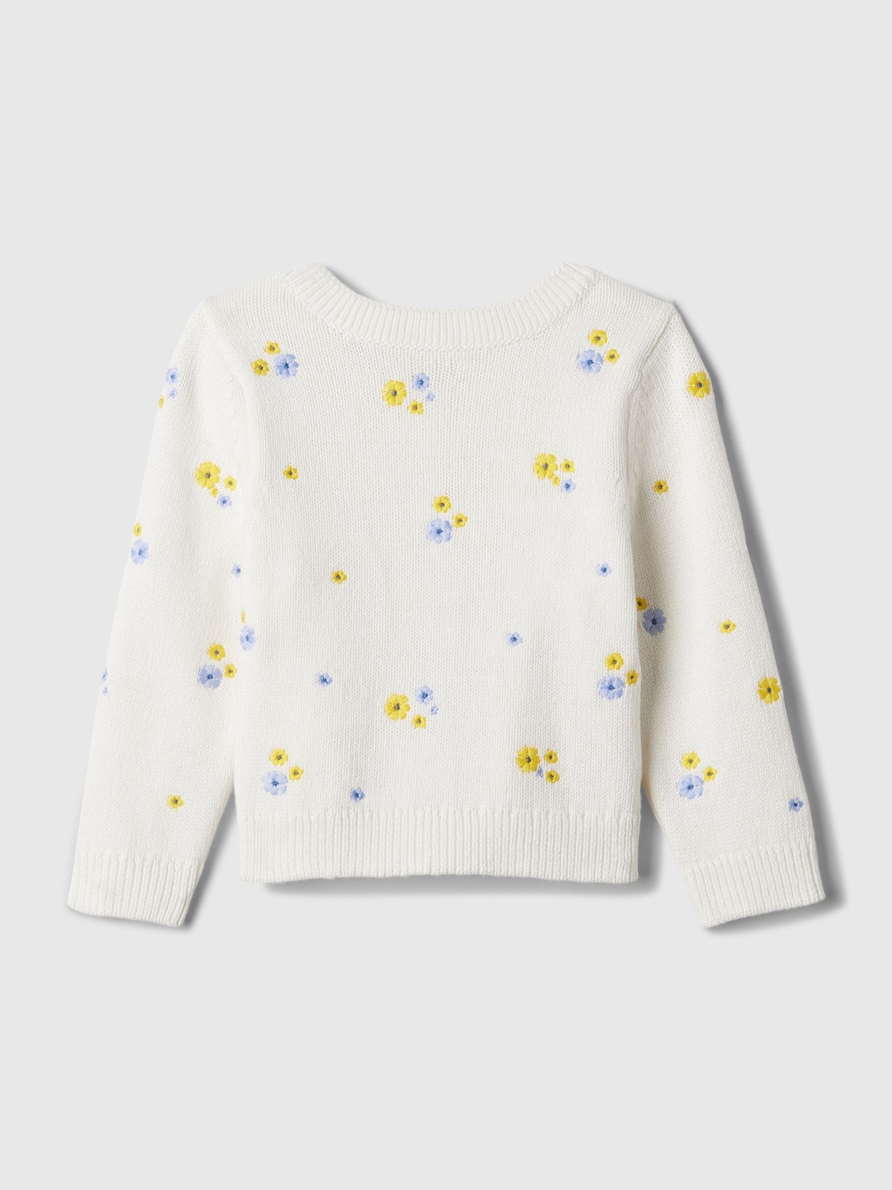 White Floral Knitted Cardigan (Newborn-24mths) - Image 2 of 3