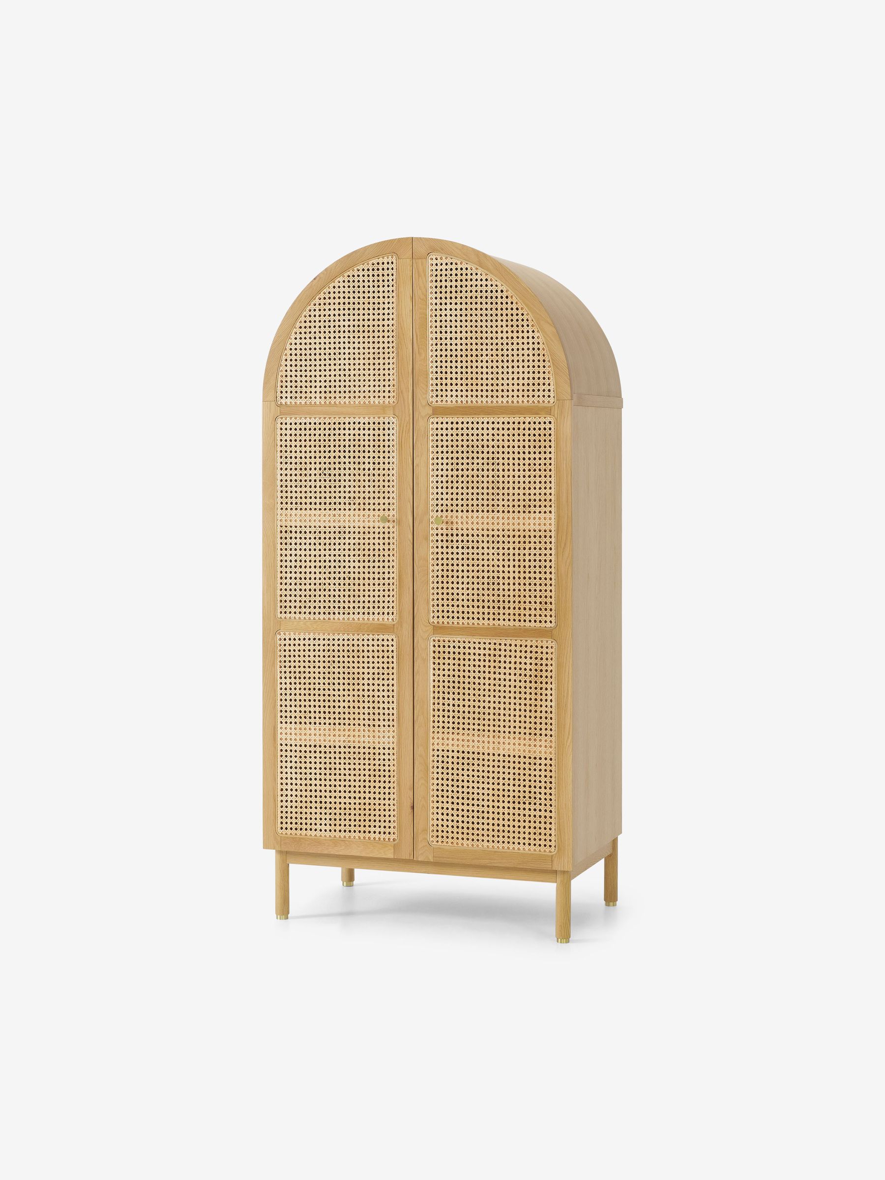Ankhara Wardrobe in Natural Oak and Rattan - Image 1 of 3