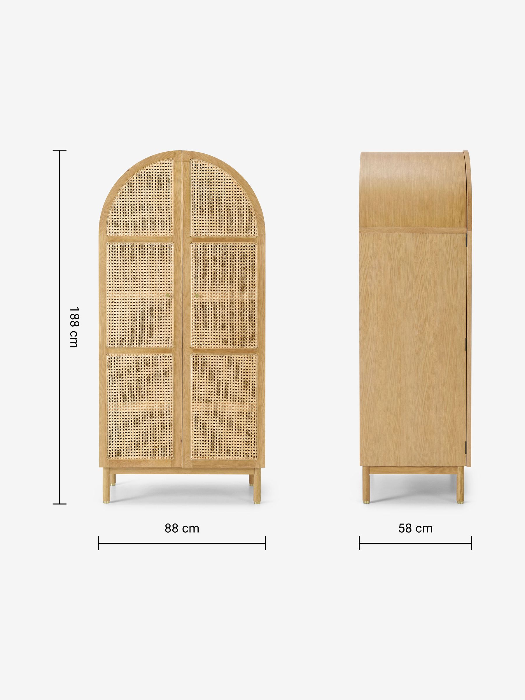 Ankhara Wardrobe in Natural Oak and Rattan - Image 3 of 3