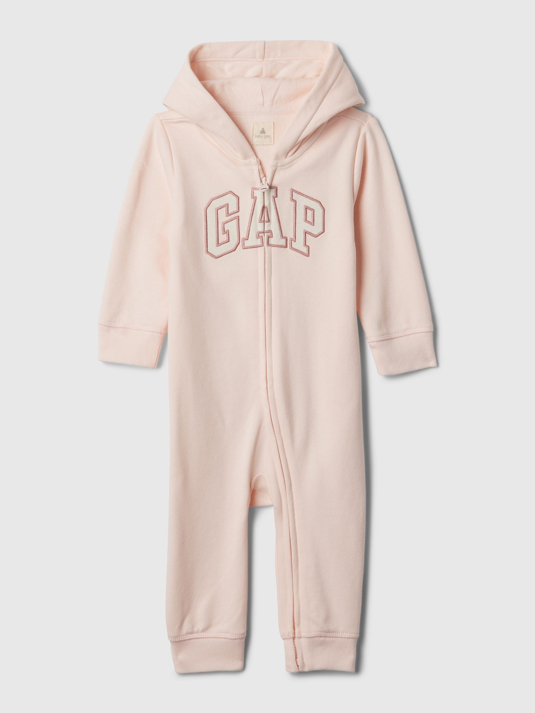 Pink Logo Zip Up Long Sleeve Sleepsuit (Newborn-24mths) - Image 1 of 3