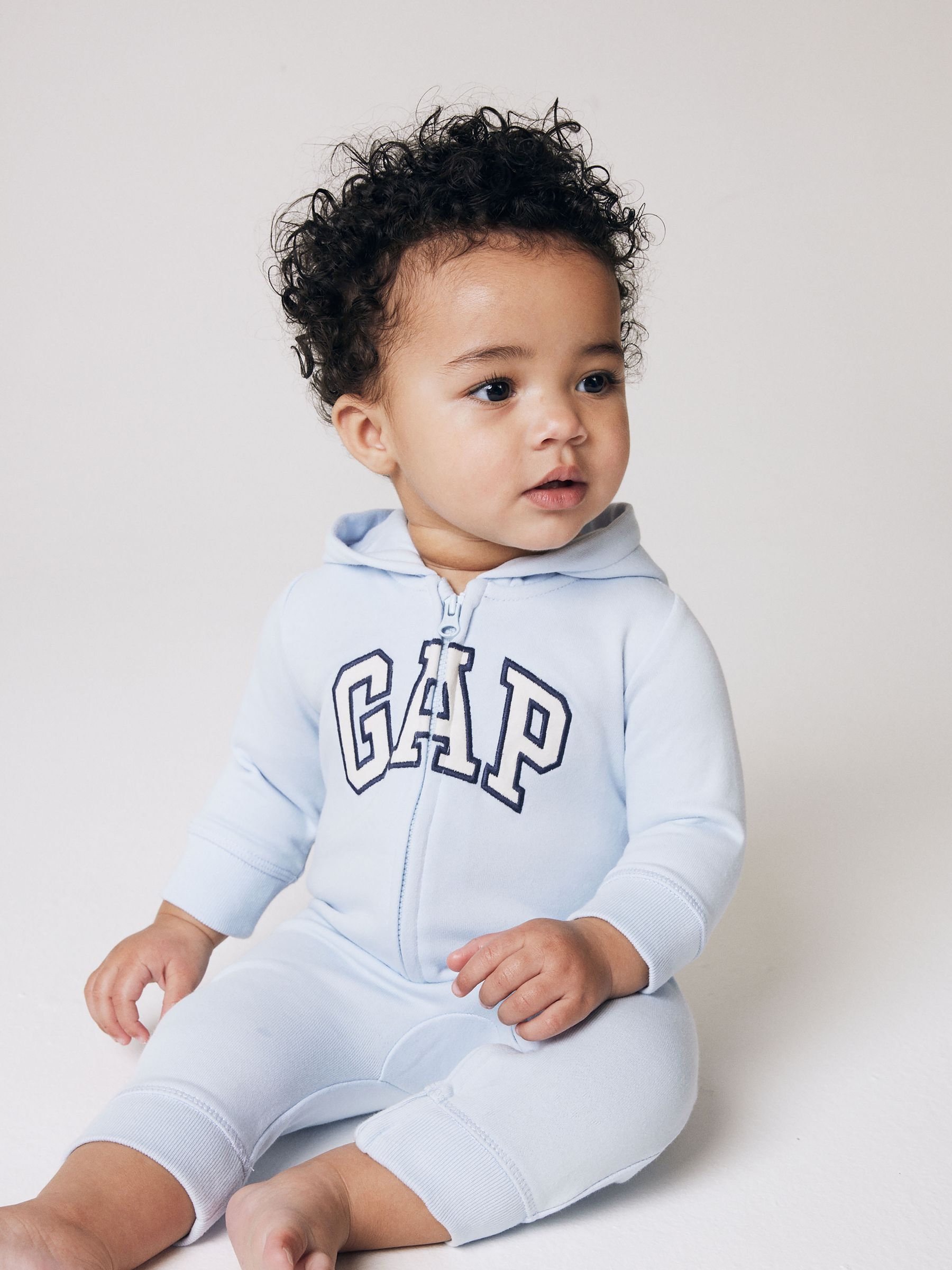 Blue Logo Zip Up Long Sleeve Sleepsuit (Newborn-24mths) - Image 1 of 6