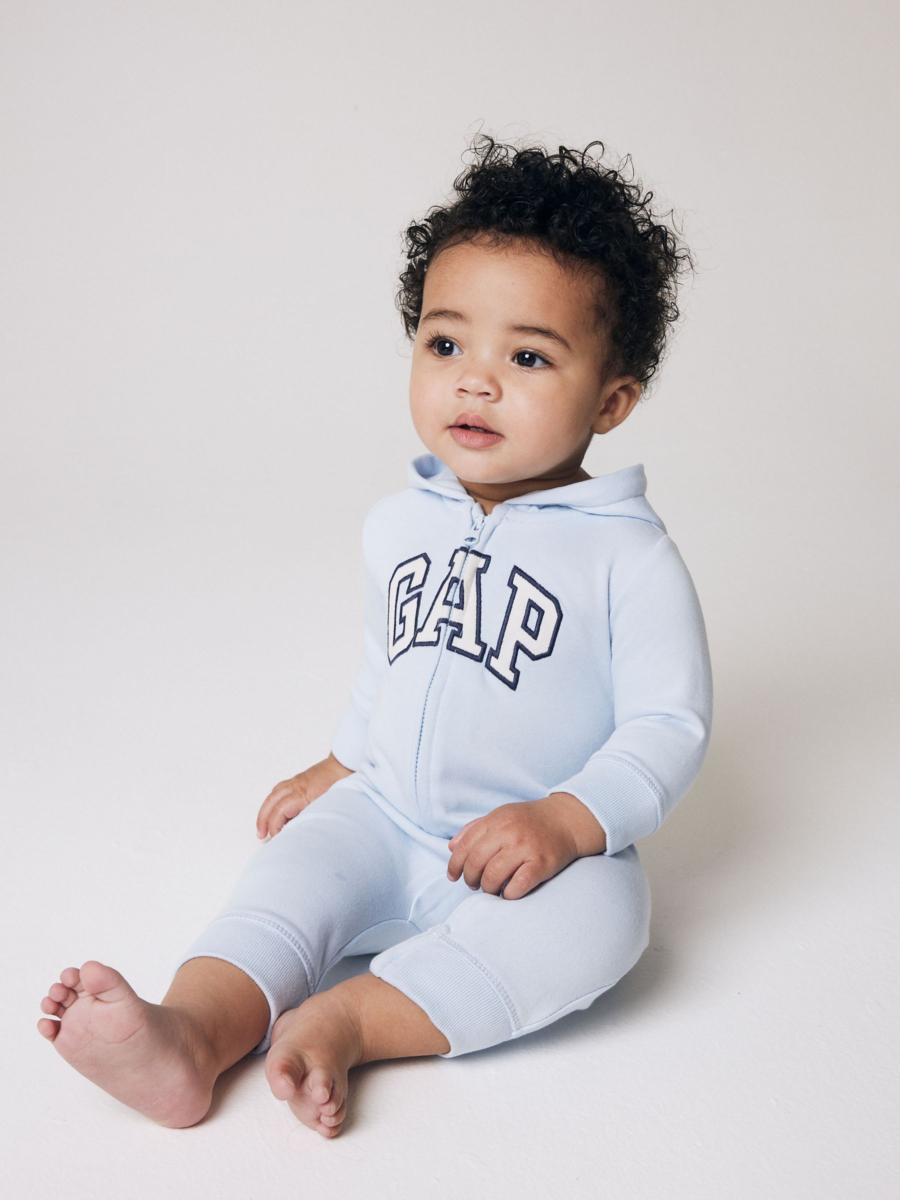 Blue Logo Zip Up Long Sleeve Sleepsuit (Newborn-24mths) - Image 2 of 6