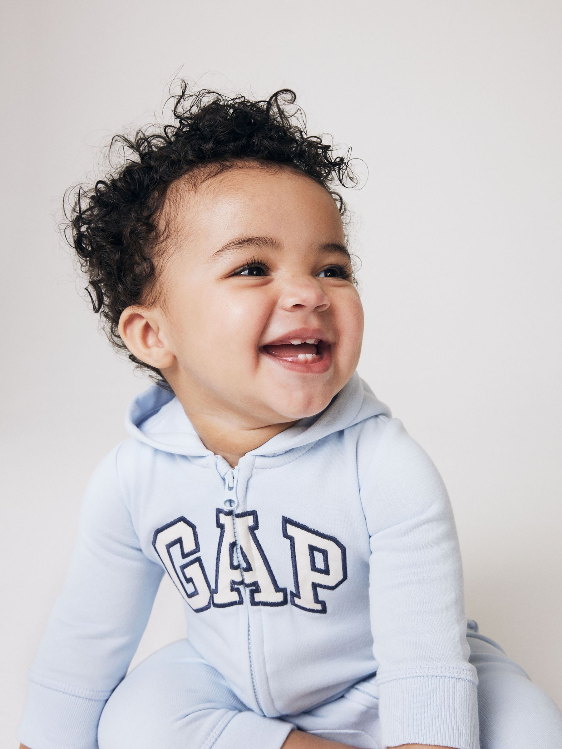 Blue Logo Zip Up Long Sleeve Sleepsuit (Newborn-24mths) - Image 3 of 6