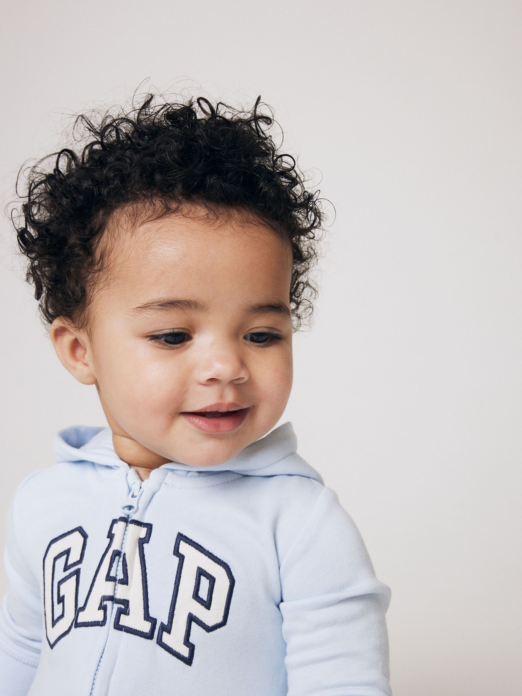 Blue Logo Zip Up Long Sleeve Sleepsuit (Newborn-24mths) - Image 4 of 6