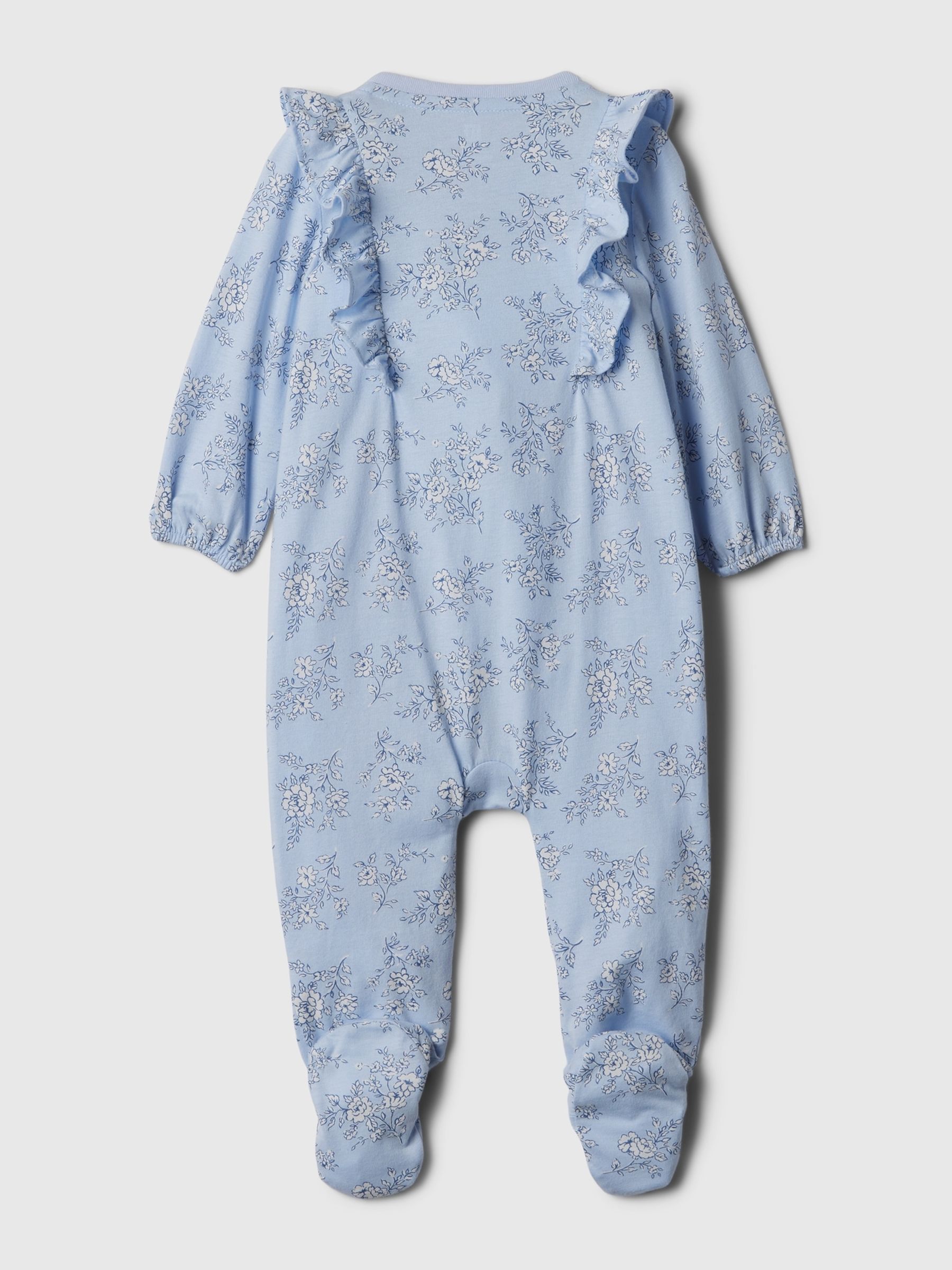 Blue First Favourites Floral Graphic Sleepsuit (Newborn-9mths) - Image 2 of 2