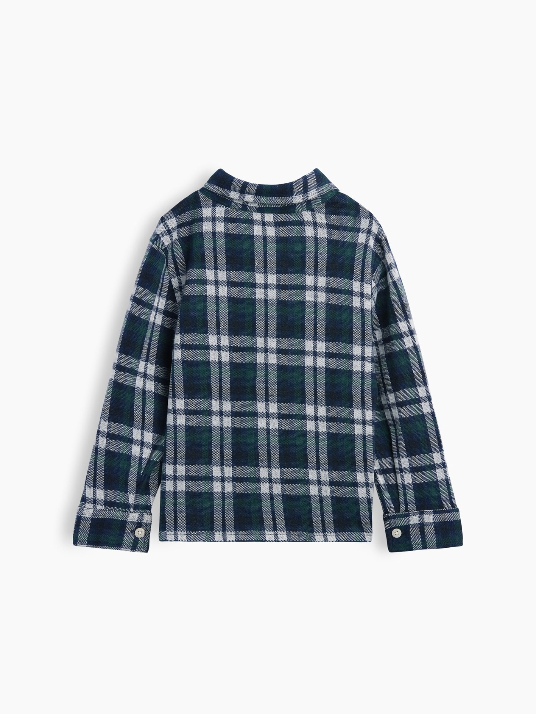 Blue Knit Jersey Check Shirt - Image 3 of 3 Blue Knit Jersey Check Shirt - Image 3 of 3
