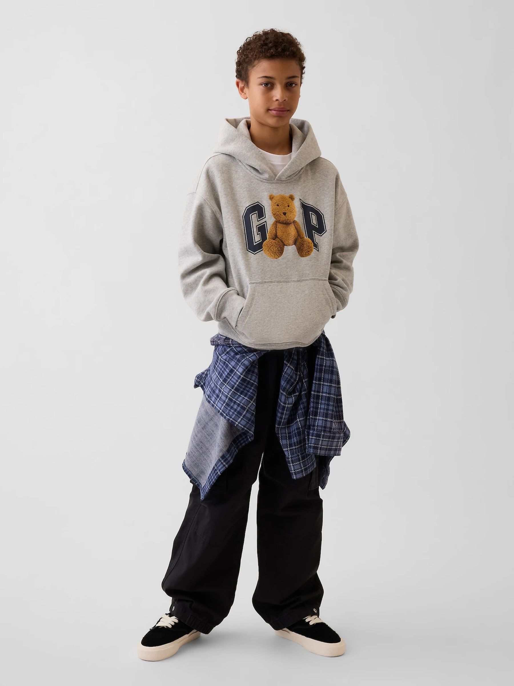 Grey Vintage Soft Brannan Bear Logo Hoodie - Image 4 of 5